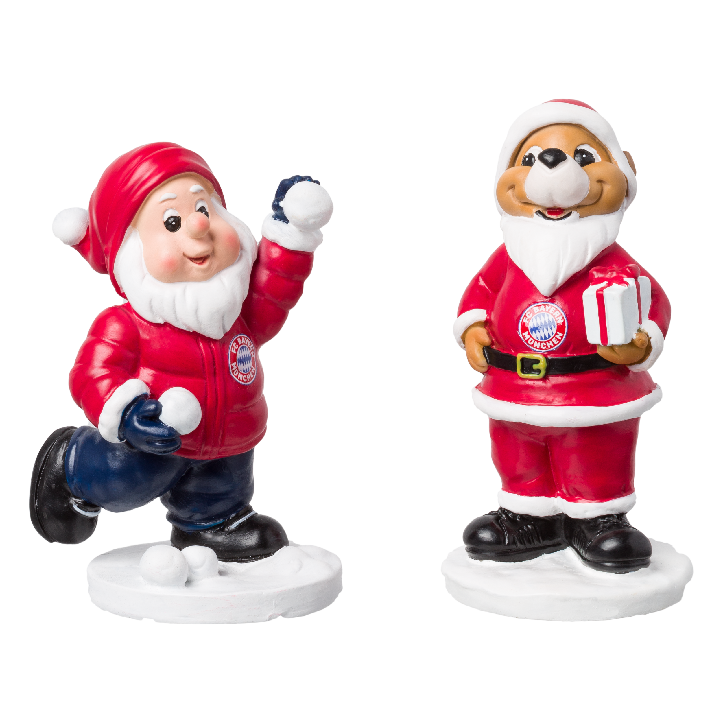 Weihnachtsfiguren 2er-Set FC Bayern München Weihnachtsmann 23224 FCB Fanartikel 
