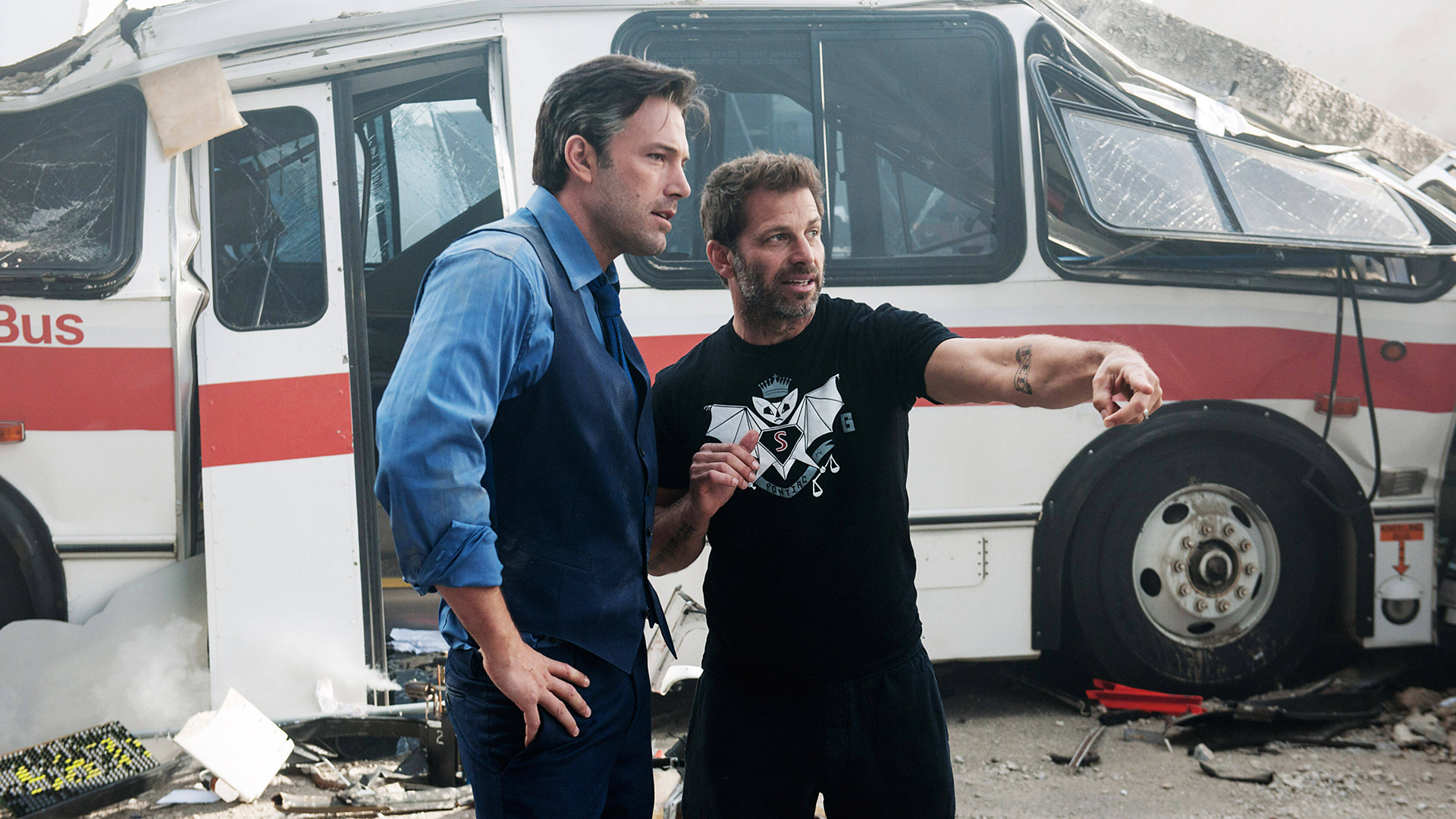 Director Zack Snyder with actor Ben Affleck.