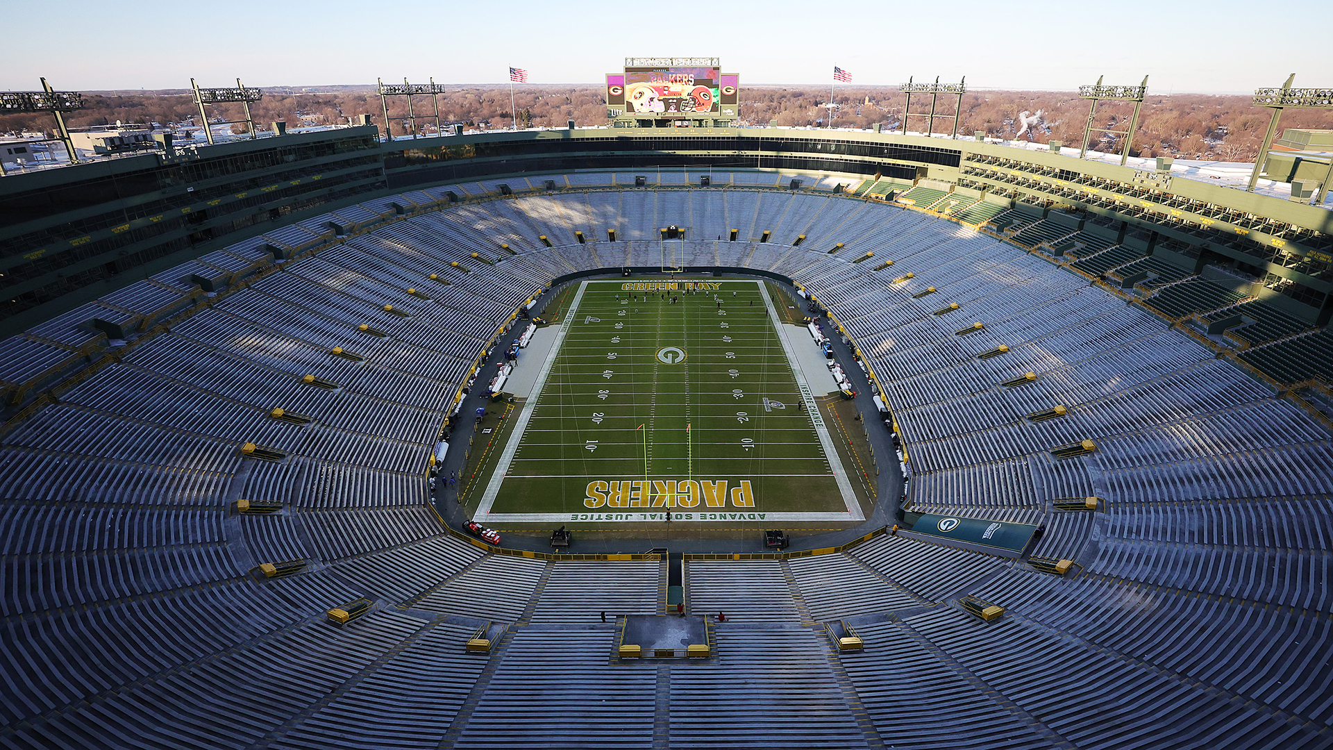 The legendary Lambeau Field, the home of the Green Bay Packers.