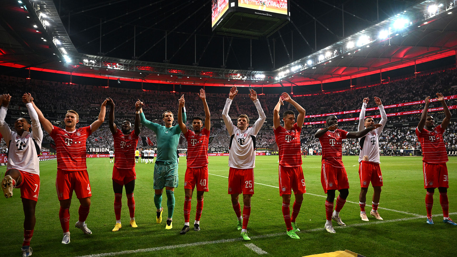 FC Bayern celebrate with fans