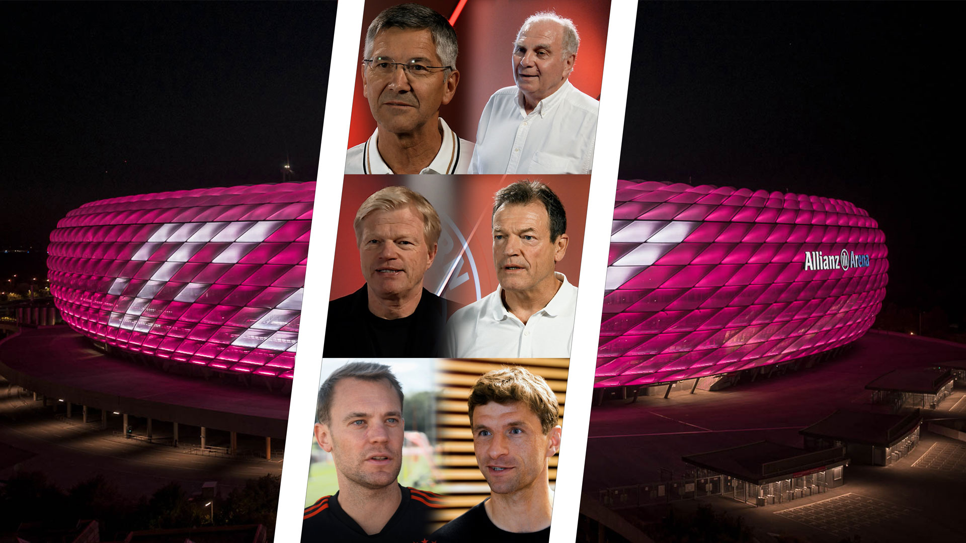 El Allianz Arena brilla en color magenta por la ampliación del contrato del FC Bayern y Telekom.