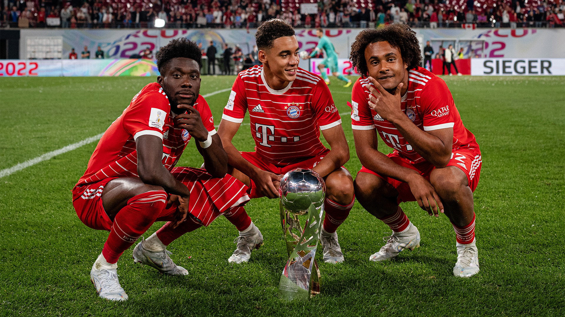 Jamal Musiala, Alphonso Davies, Joshua Zirkzee, Supercup