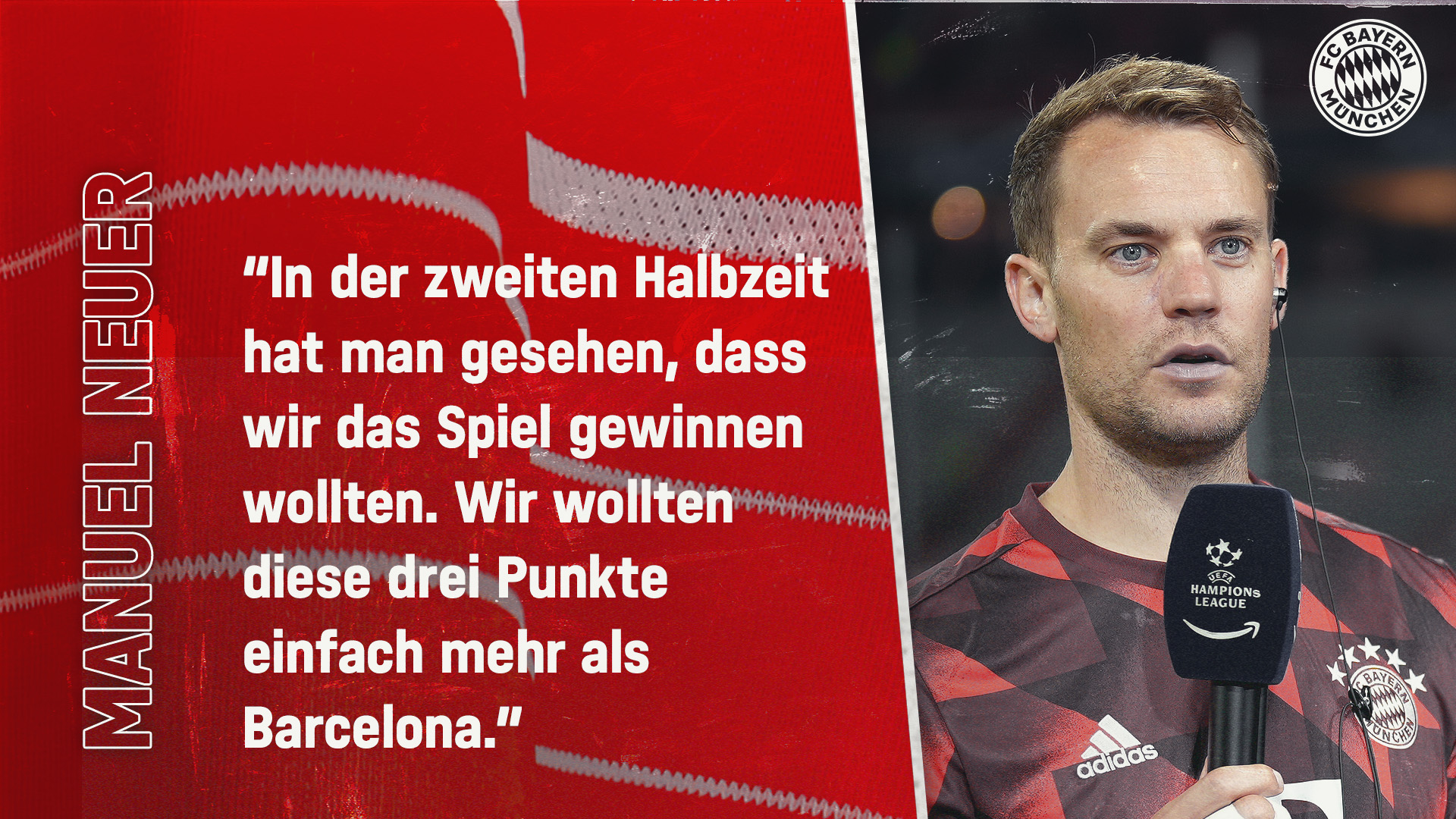 Manuel Neuer zum Heimspiel gegen den FC Barcelona