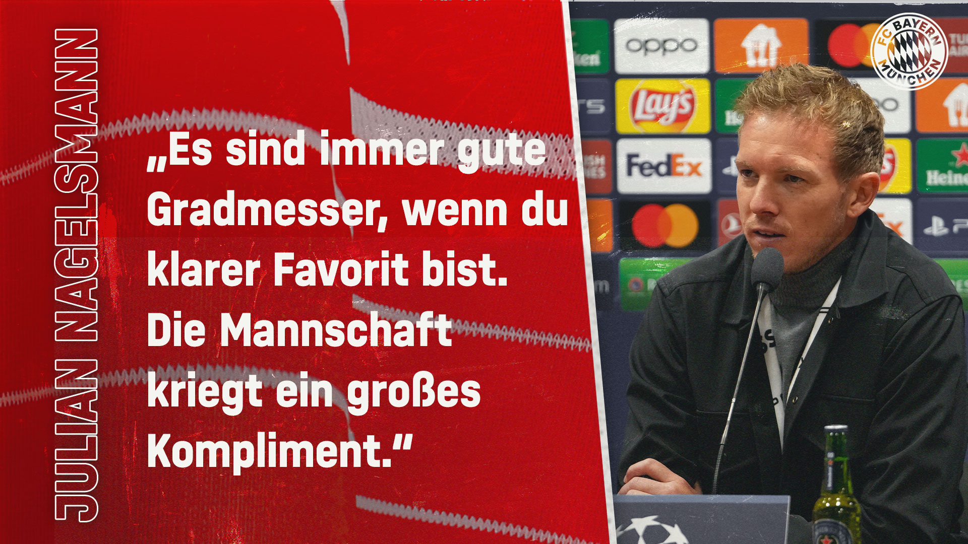 Julian Nagelsmann zum Spiel gegen Pilsen