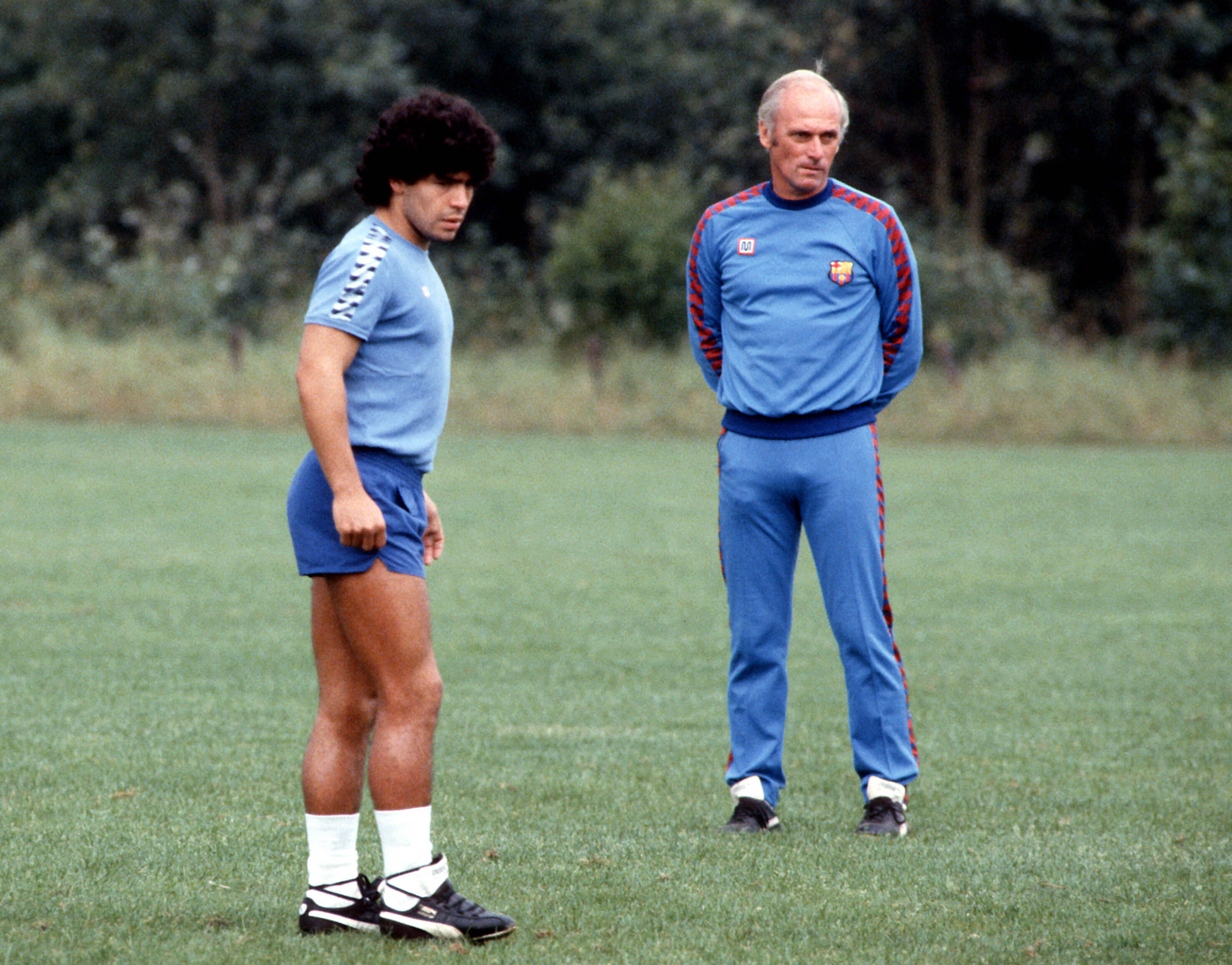 Udo Lattek mit Diego Maradonna in Barcelona