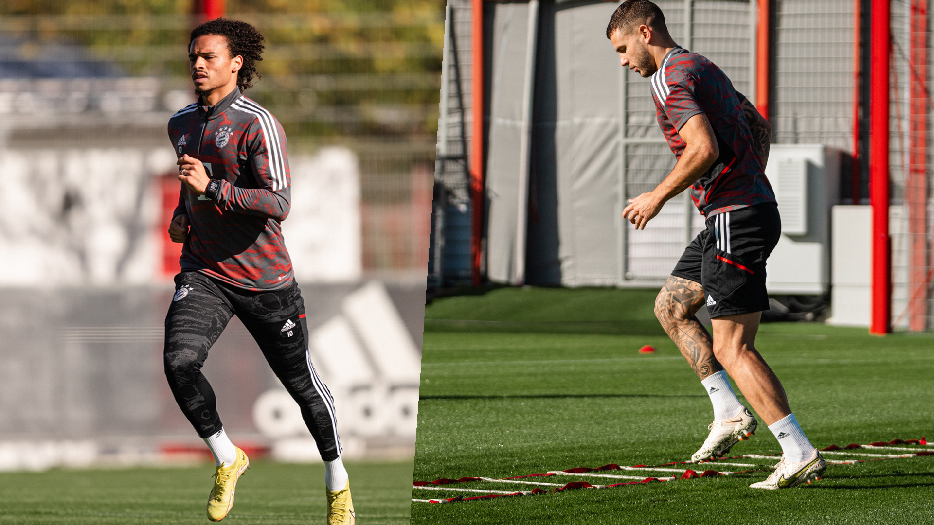 Lucas Hernandez, Leroy Sané, Training, FC Bayern