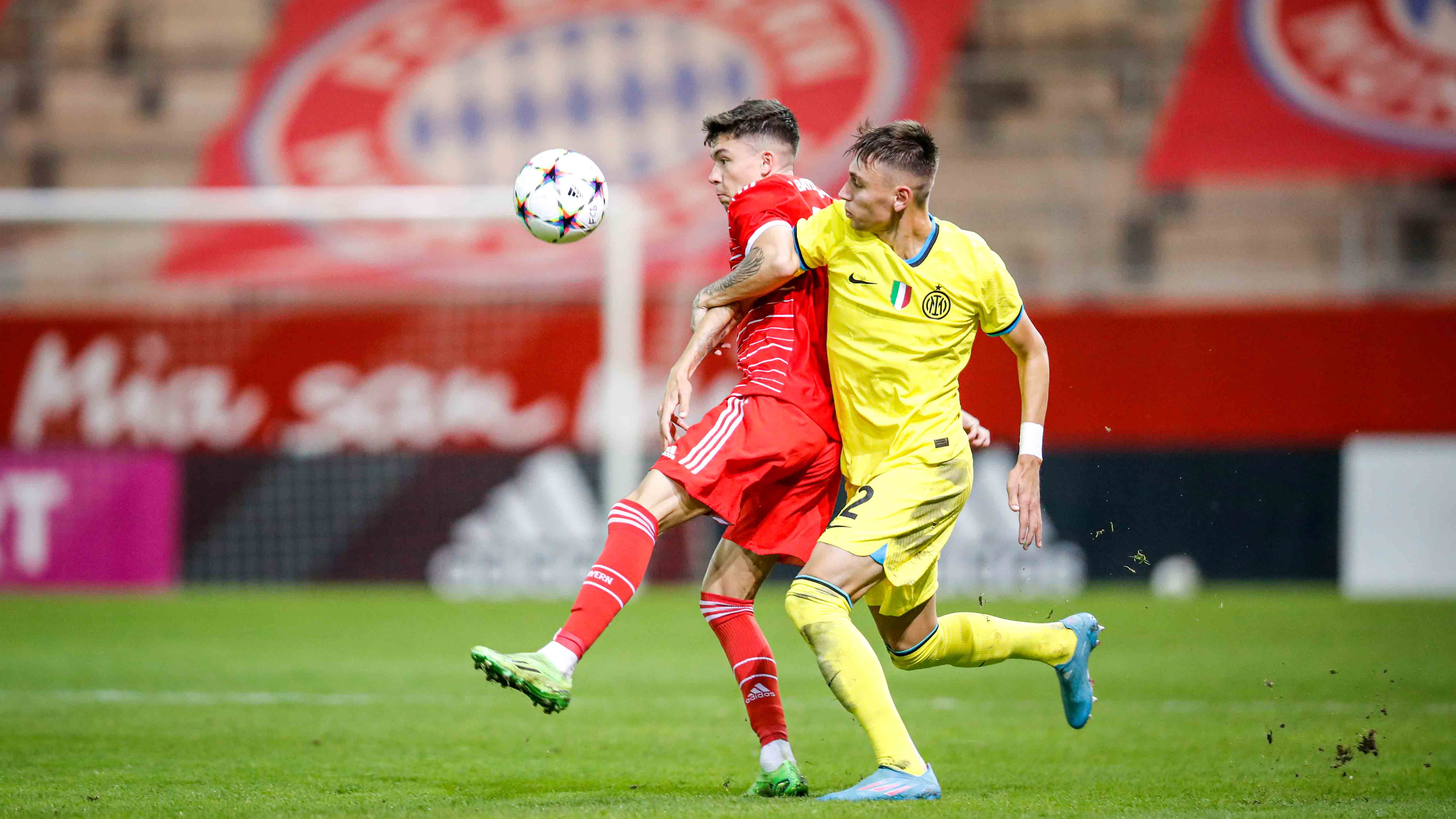 Die U19 des FC Bayern beim Youth League-Heimspiel gegen Inter Mailand.