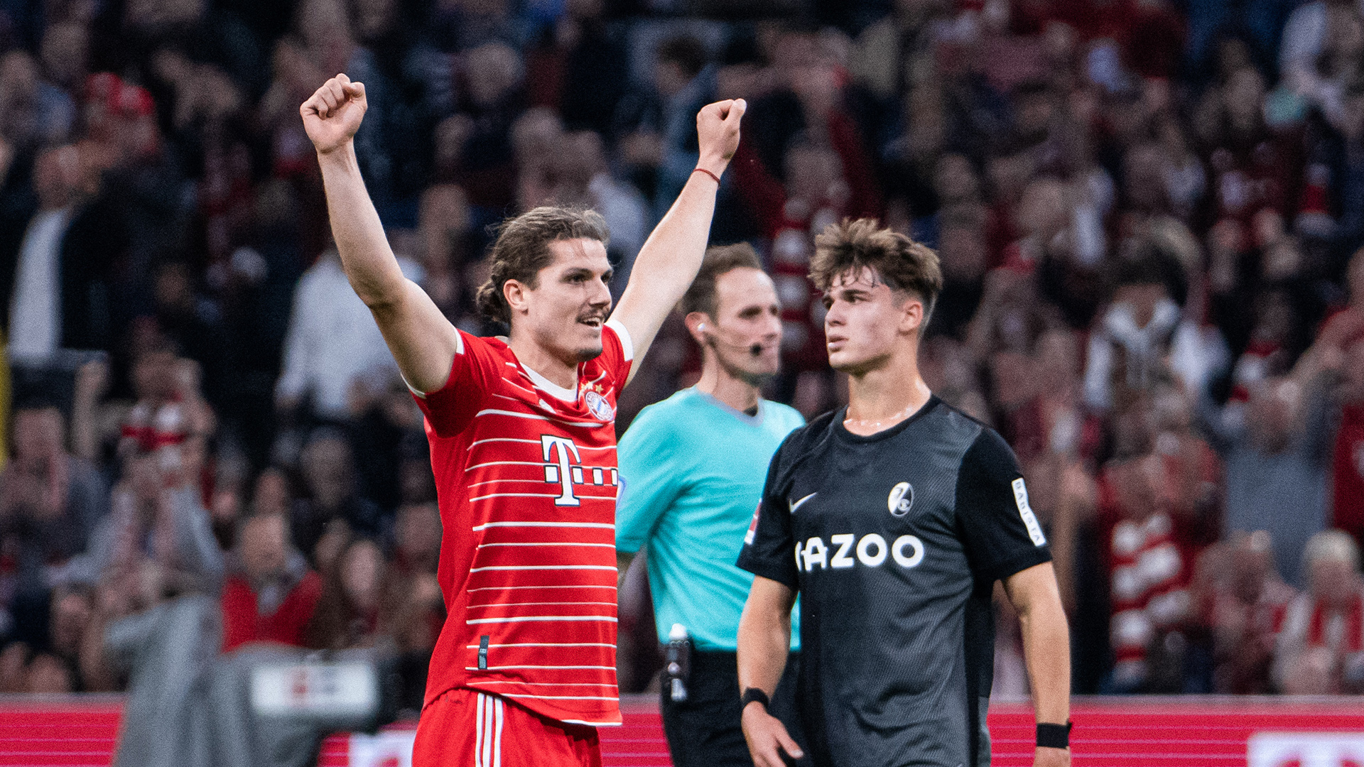 Marcel Sabitzer celebración gol FC Bayern SC Freiburg