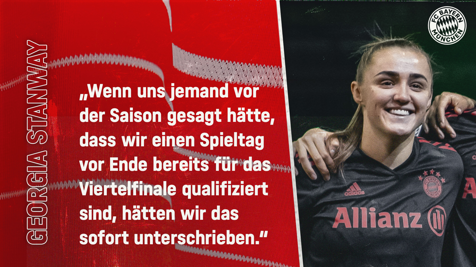 Georgia Stanway zum Spiel gegen Benfica Lissabon