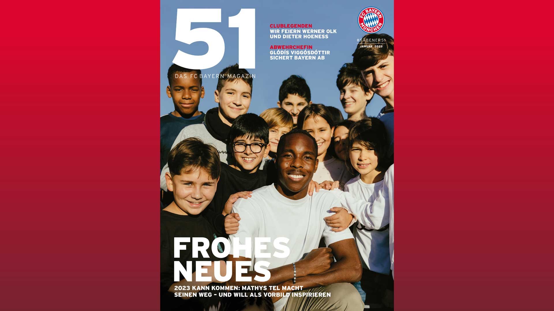 Mathys Tel im FC Bayern Magazin 51 Januar 2023