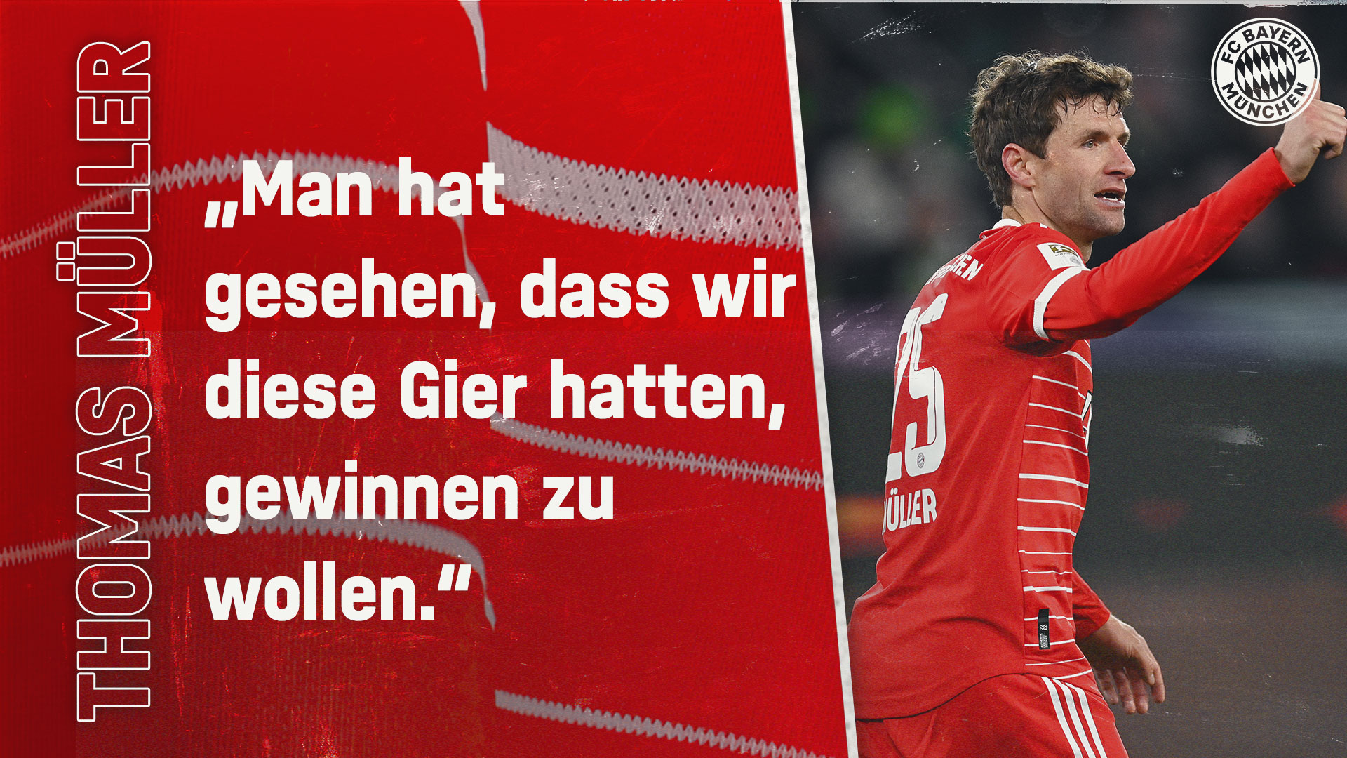 Thomas Müller zum Bundesliga-Spiel beim VfL Wolfsburg