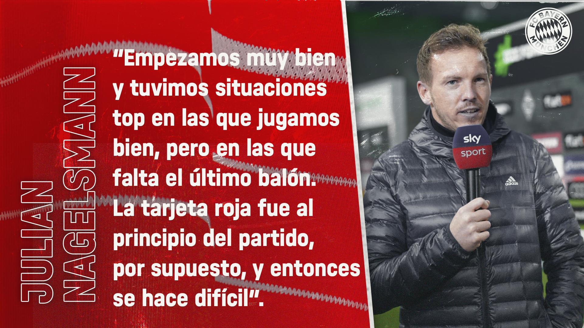 Julian Nagelsmann sobre el partido de Bundesliga ante el Borussia Mönchengladbach