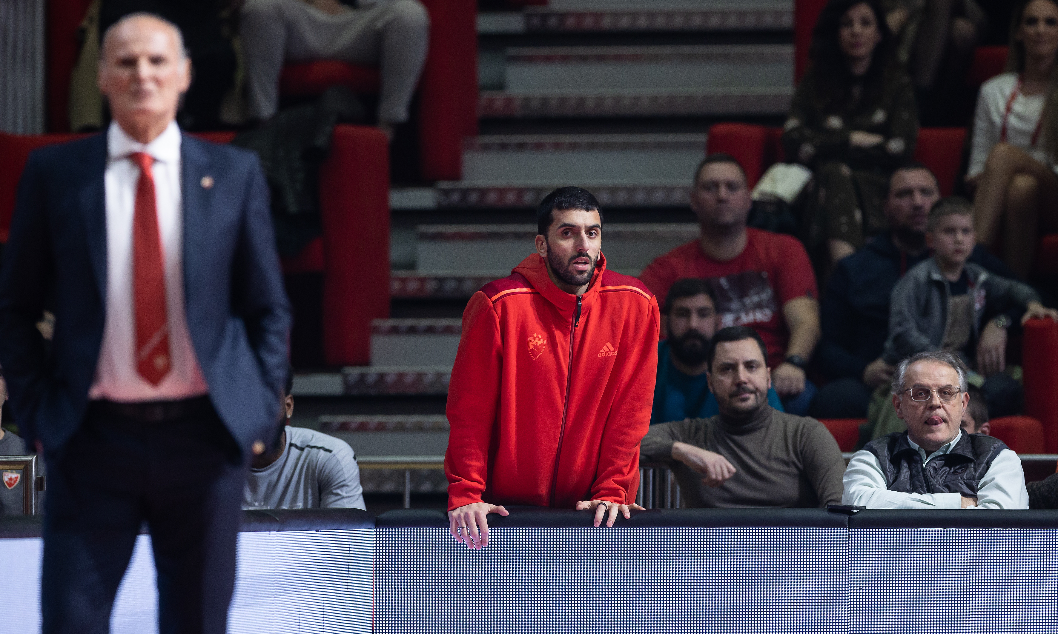 Facundo Campazzo (red jacket) is about to make his EuroLeague debut for Red Star