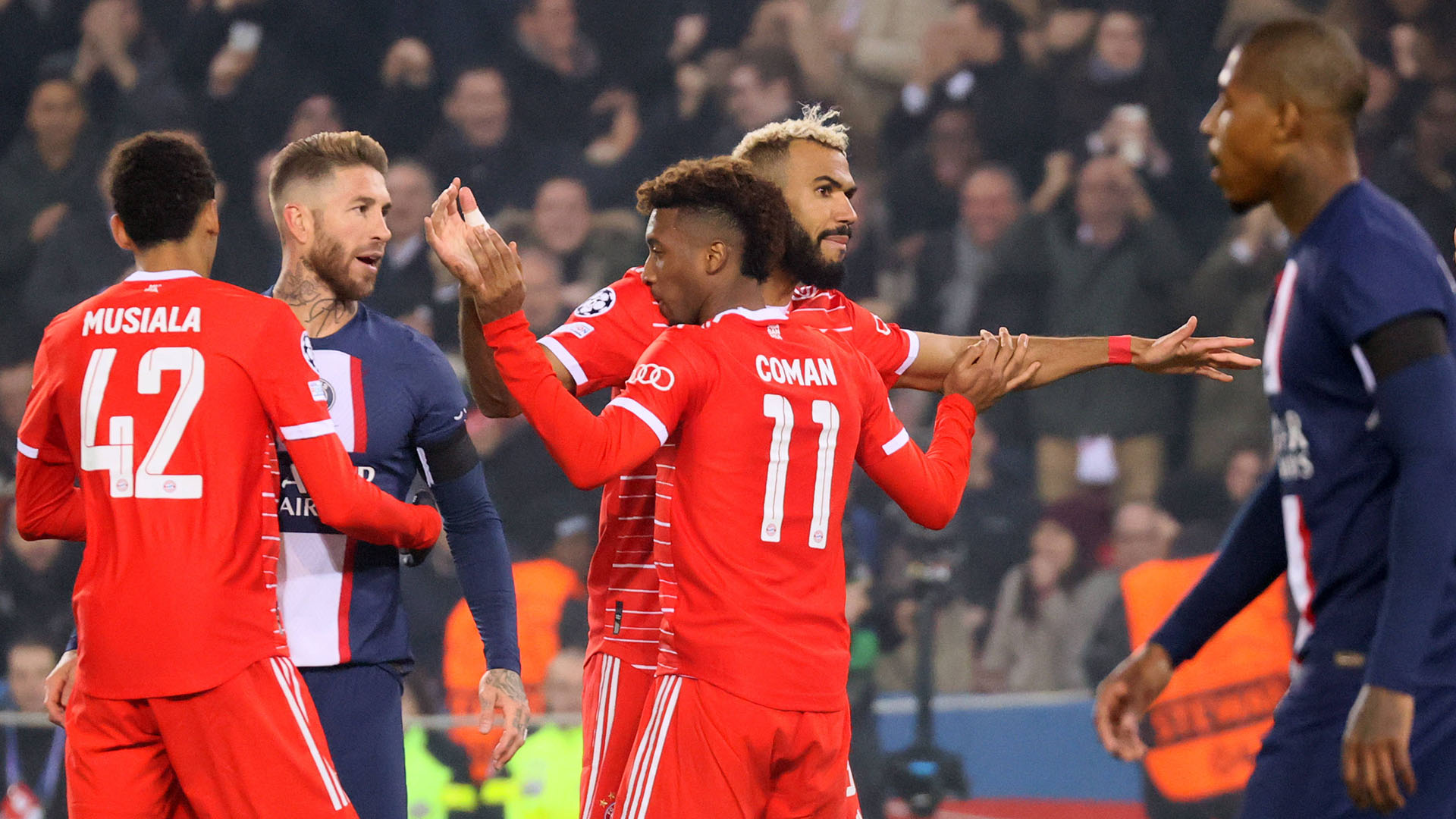 Celebration Coman FC Bayern Paris Saint-Germain