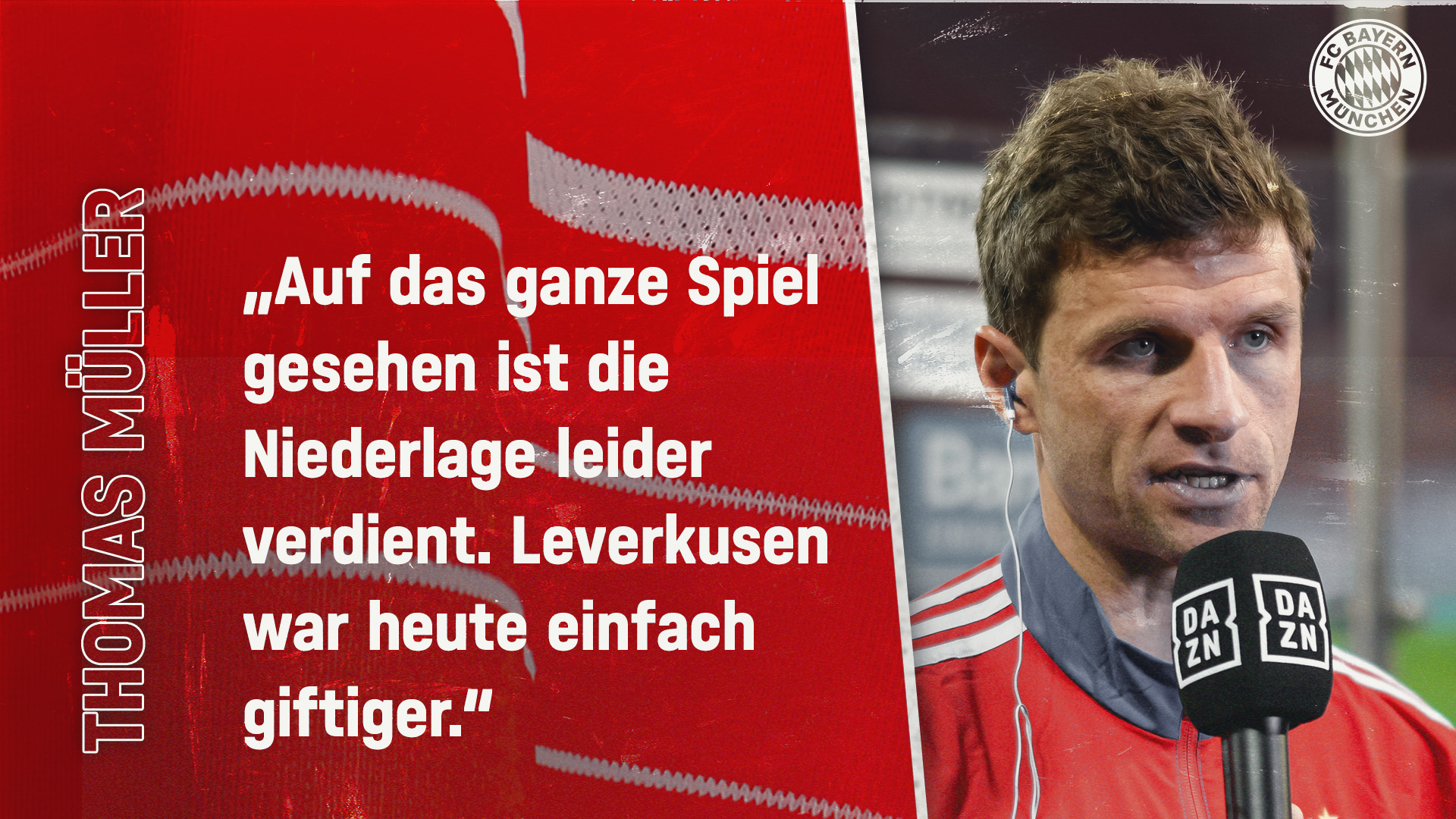 Thomas Müller zum Bundesliga-Spiel in Leverkusen