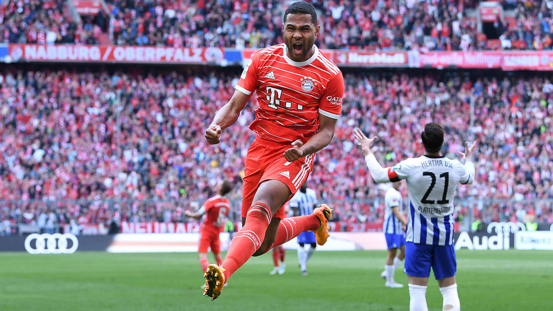 Serge Gnabry celebration FC Bayern Hertha BSC