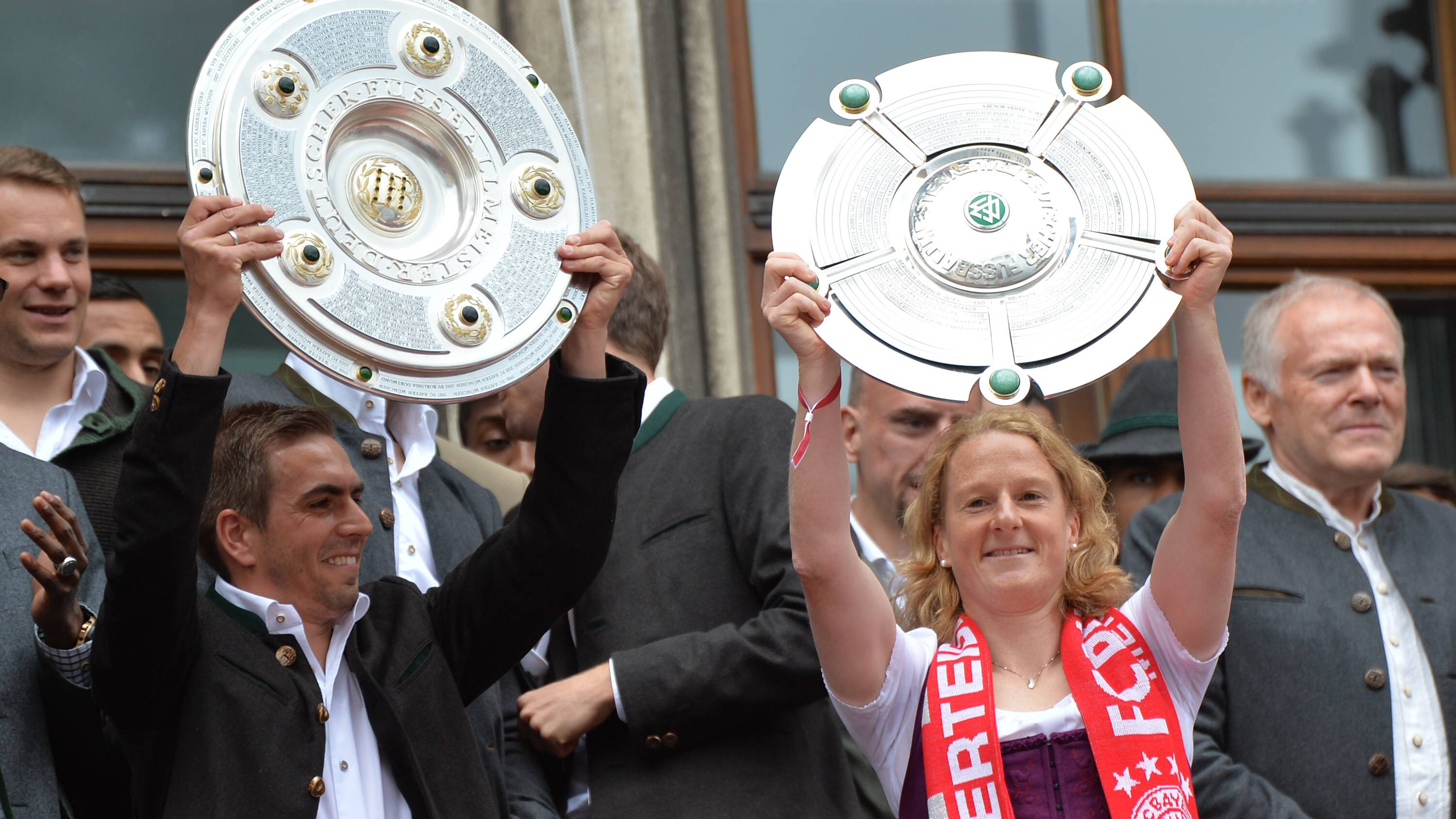 FC Bayern, FC Bayern Frauen, Meisterfeier, Philipp Lahm, Melanie Behringer