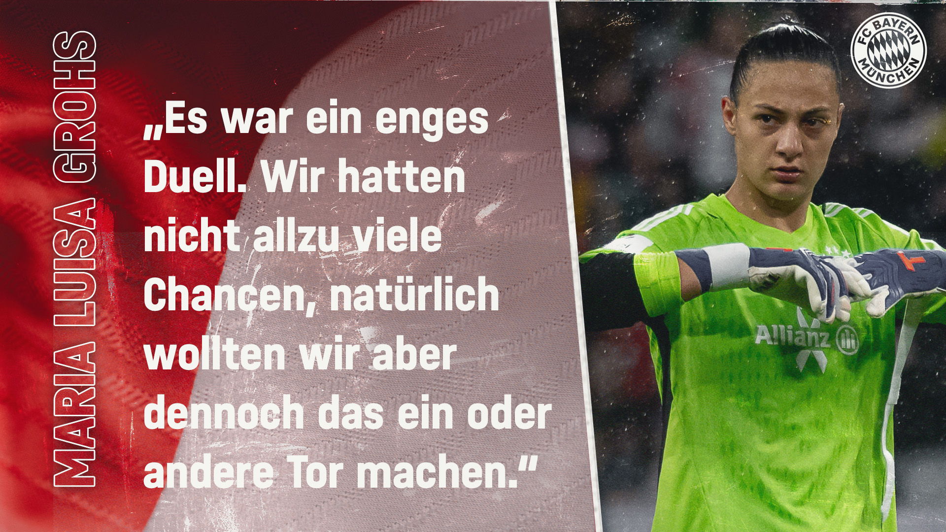 Maria Luisa Grohs zum Spiel gegen Eintracht Frankfurt