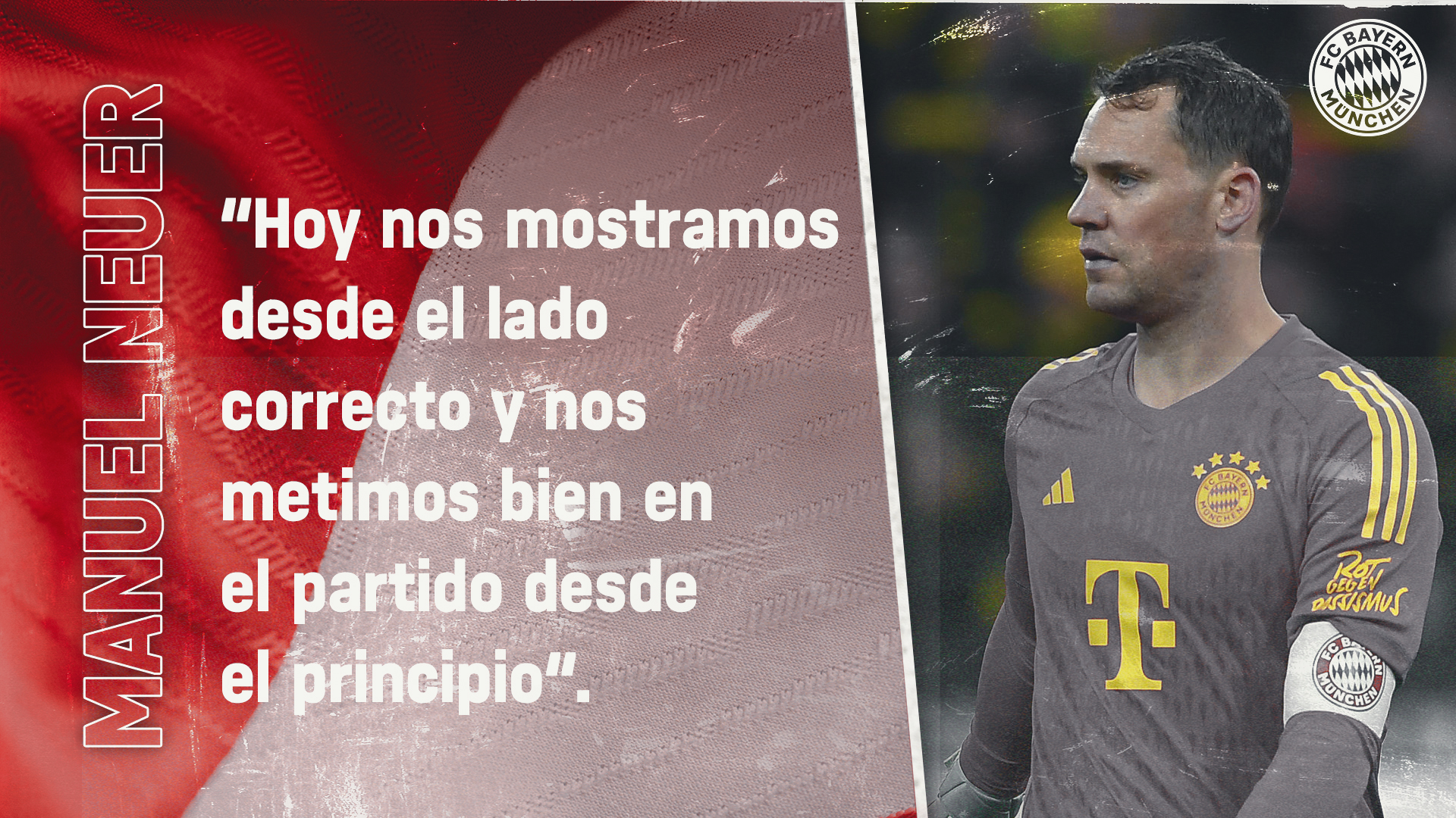 Manuel Neuer sobre el partido de Bundesliga contra el Borussia Dortmund