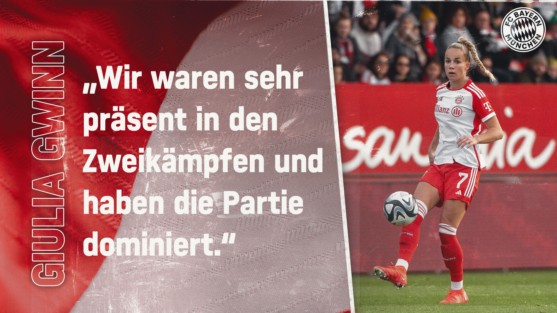 Giulia Gwinn zum Spiel gegen den VfL Wolfsburg