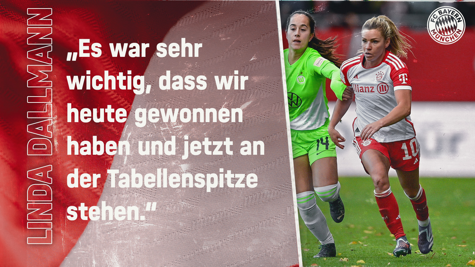 Linda Dallmann zum Spiel gegen den VfL Wolfsburg