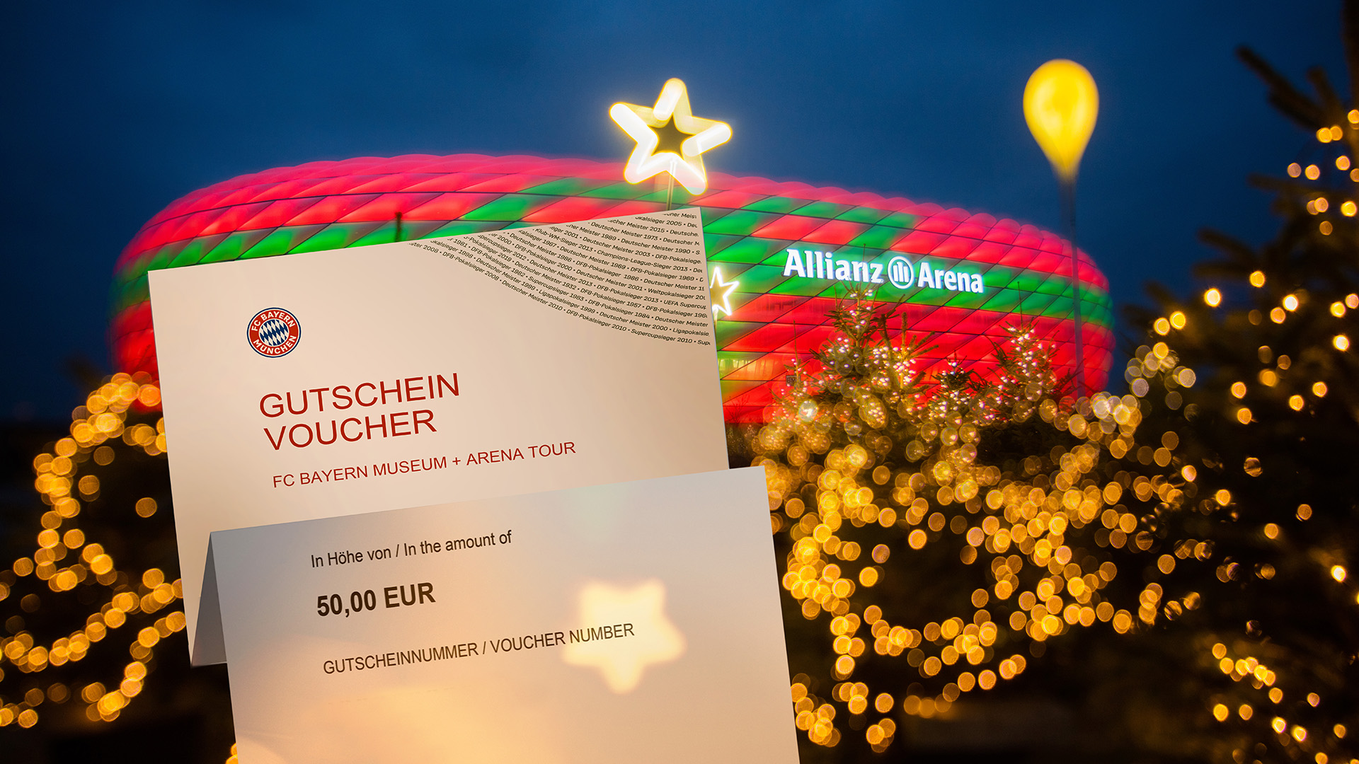 Perfektes Geschenk zu Weihnachten: Allianz Arena-Gutscheine