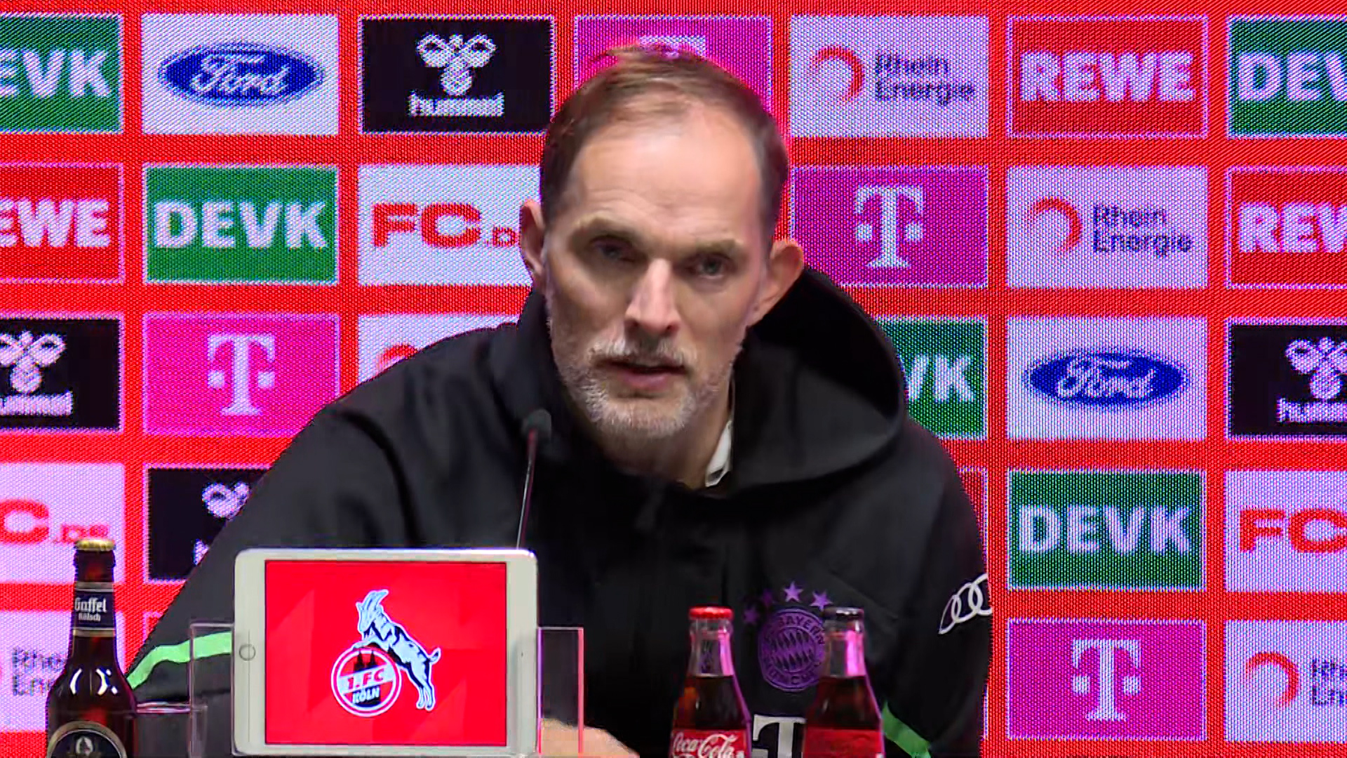 Thomas Tuchel at the press conference after FC Bayern's Bundesliga match at 1. FC Köln.