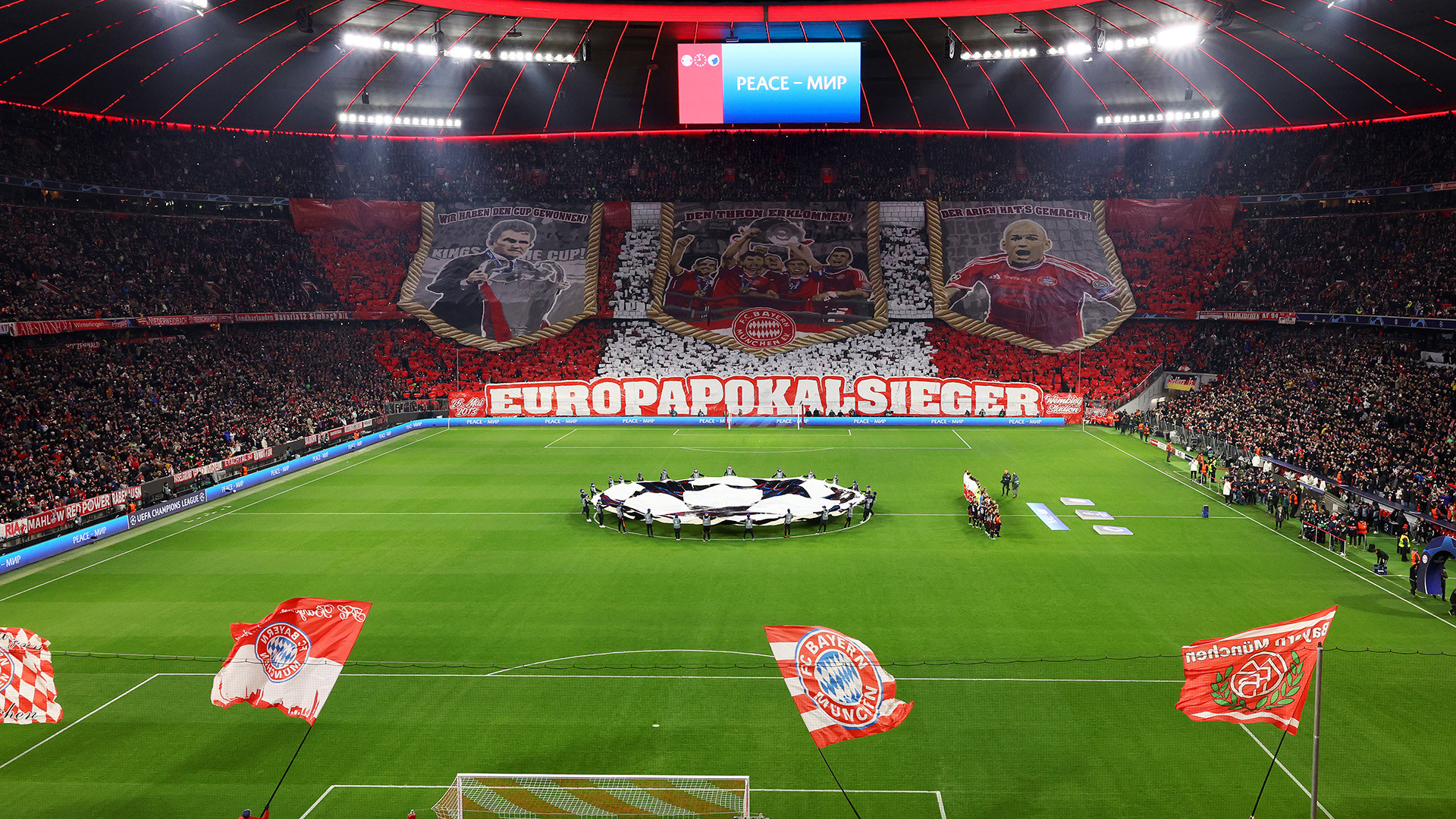 Bayern fans' tifo prior to the Champions League meeting with FC Copenhagen