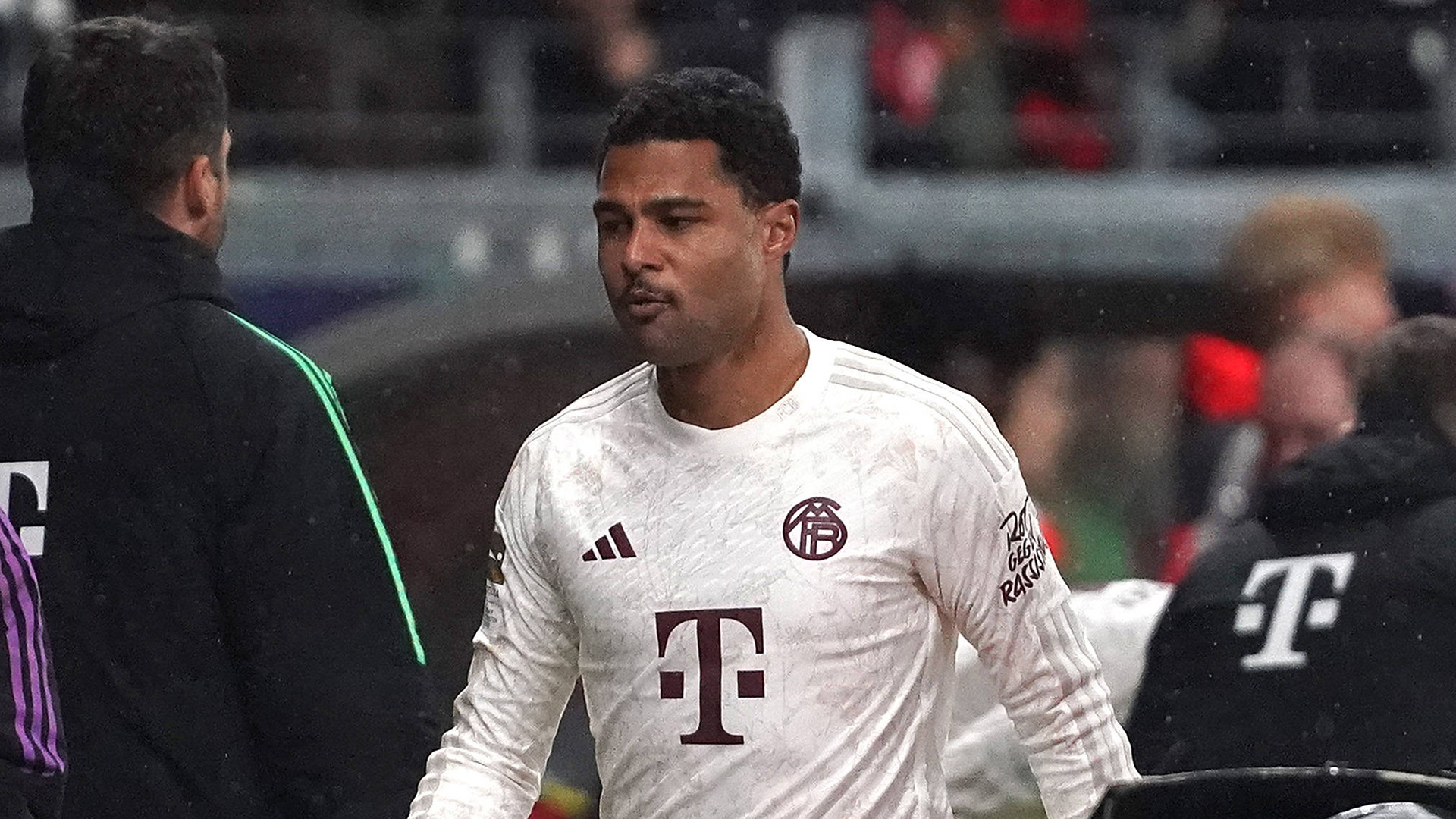 Serge Gnabry suffered a groin strain in Saturday's 5-1 defeat at Frankfurt.