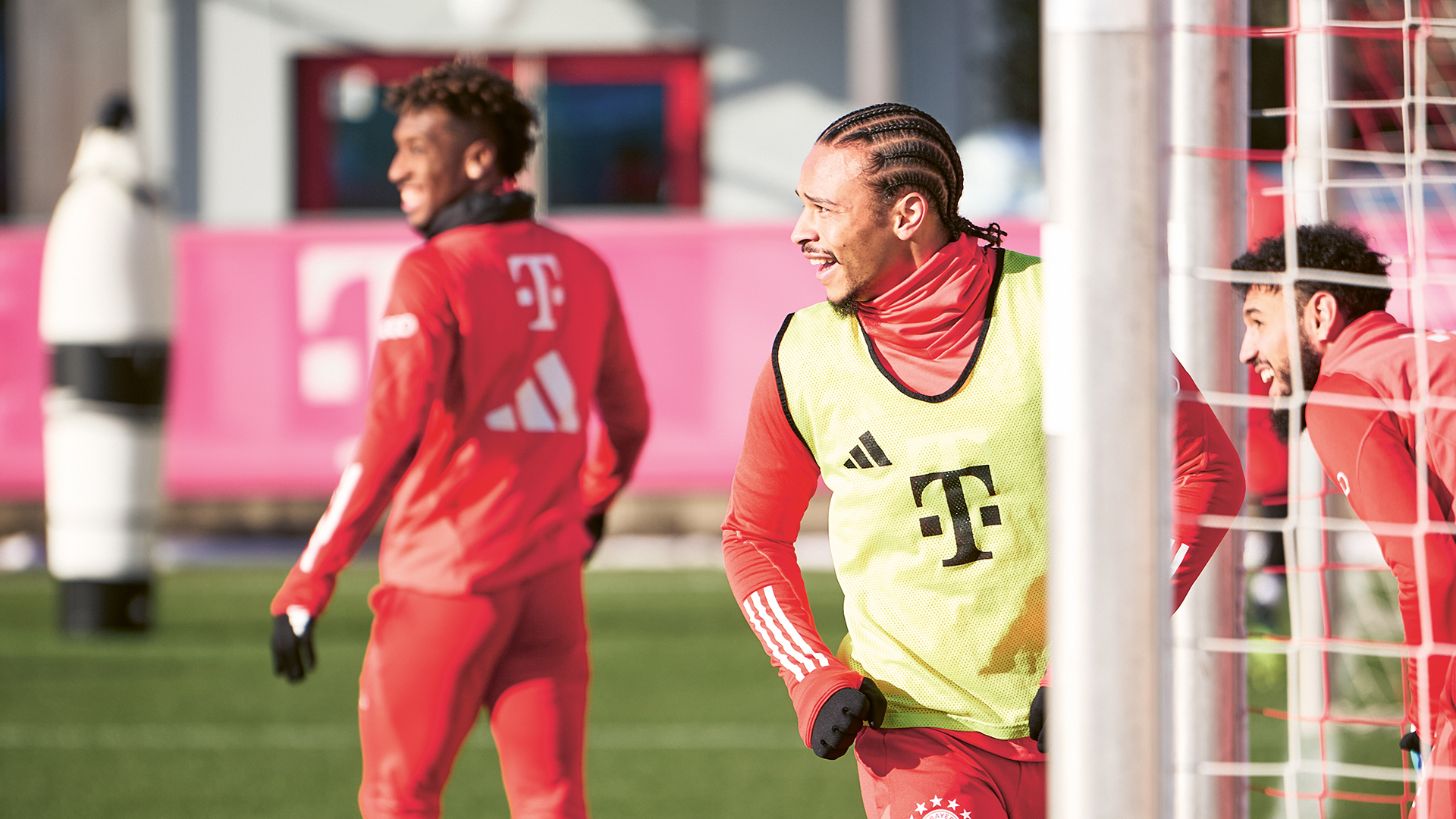 Leroy Sané en un entrenamiento del FC Bayern.