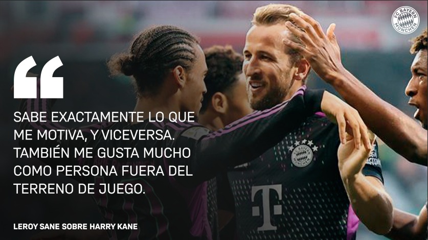 Leroy Sane habla de Harry Kane: "Sabe exactamente lo que me motiva, y viceversa. También me gusta mucho como persona fuera del terreno de juego."