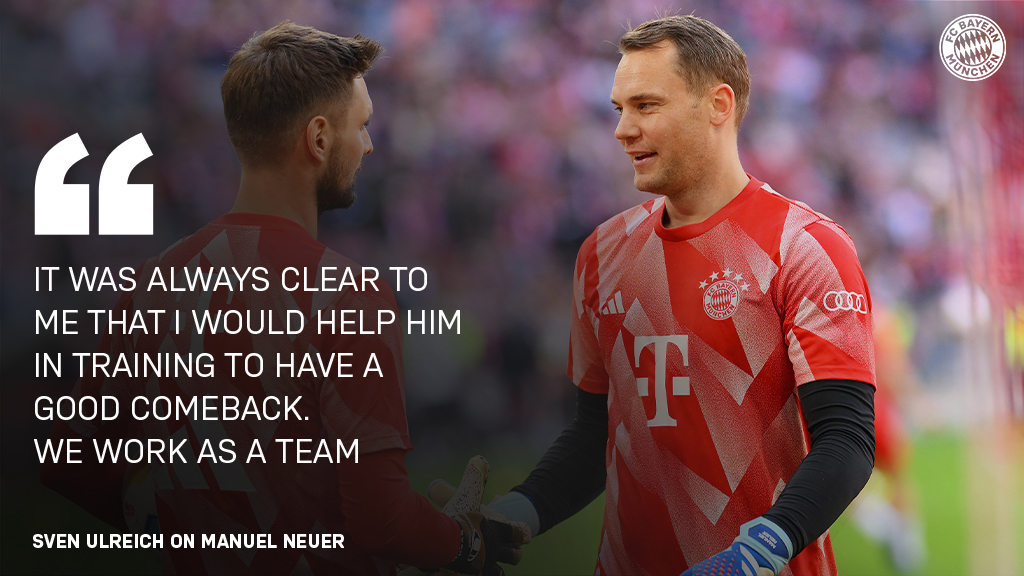 Quote Sven Ulreich on Manuel Neuer: "It was always clear to me that I would help him in training to have a good comeback. We work as a team."