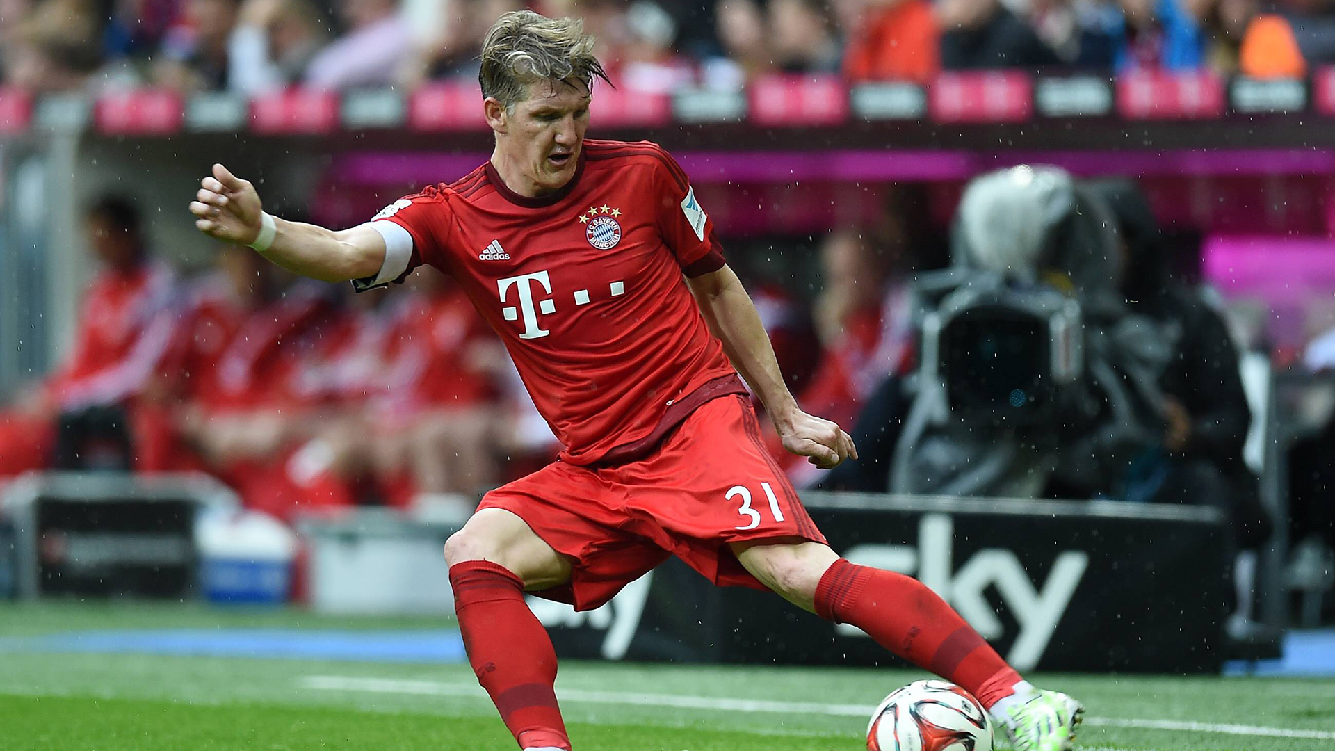 Bastian Schweinsteiger controlling the ball.