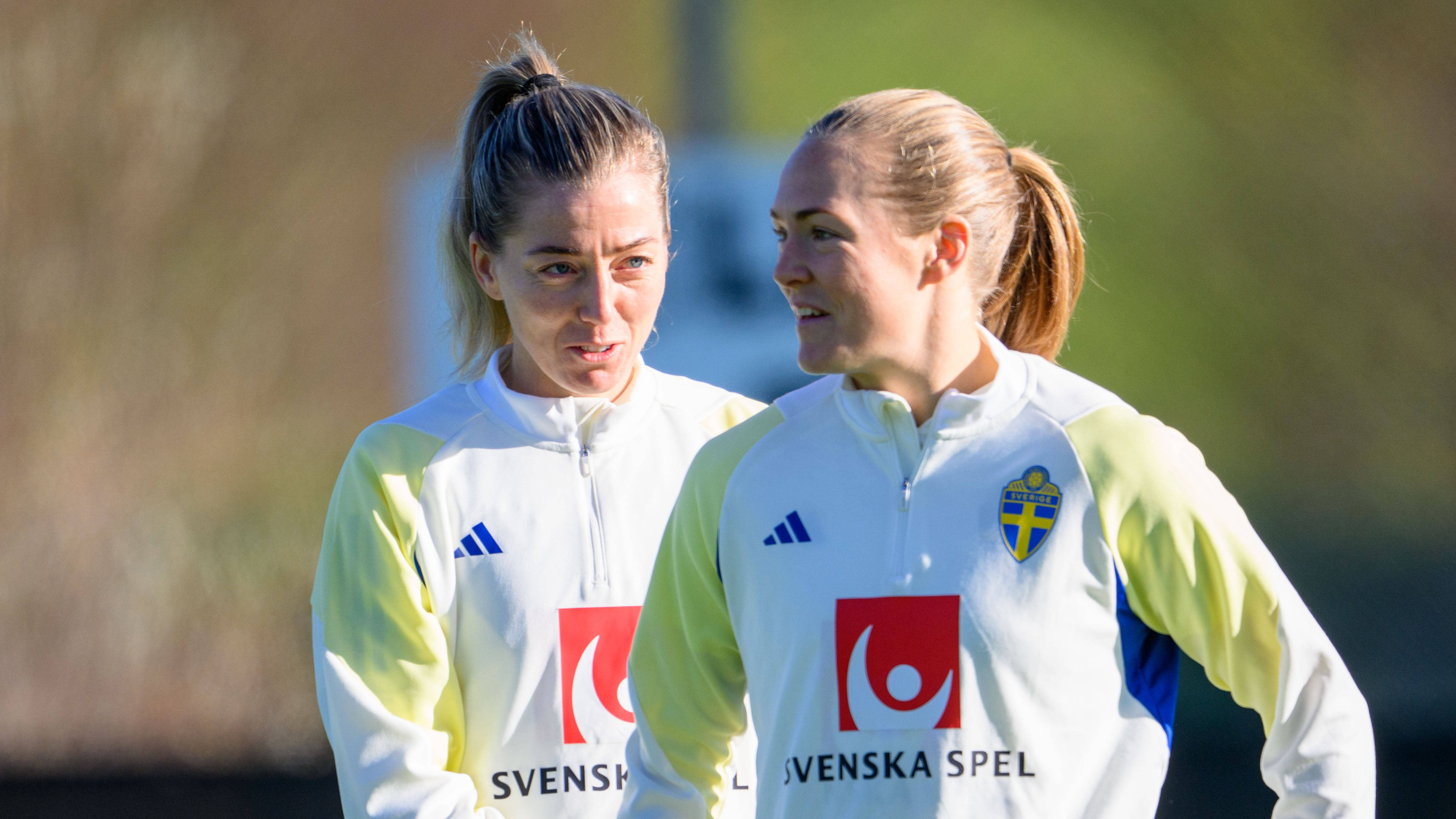 Linda Sembrant and Magdalena Eriksson with Sweden