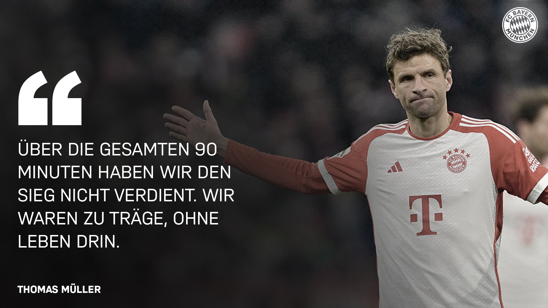 Thomas Müller zum Bundesliga-Spiel gegen Werder Bremen