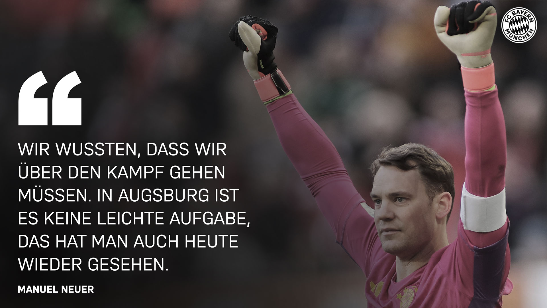 Manuel Neuer zum Bundesliga-Spiel beim FC Augsburg