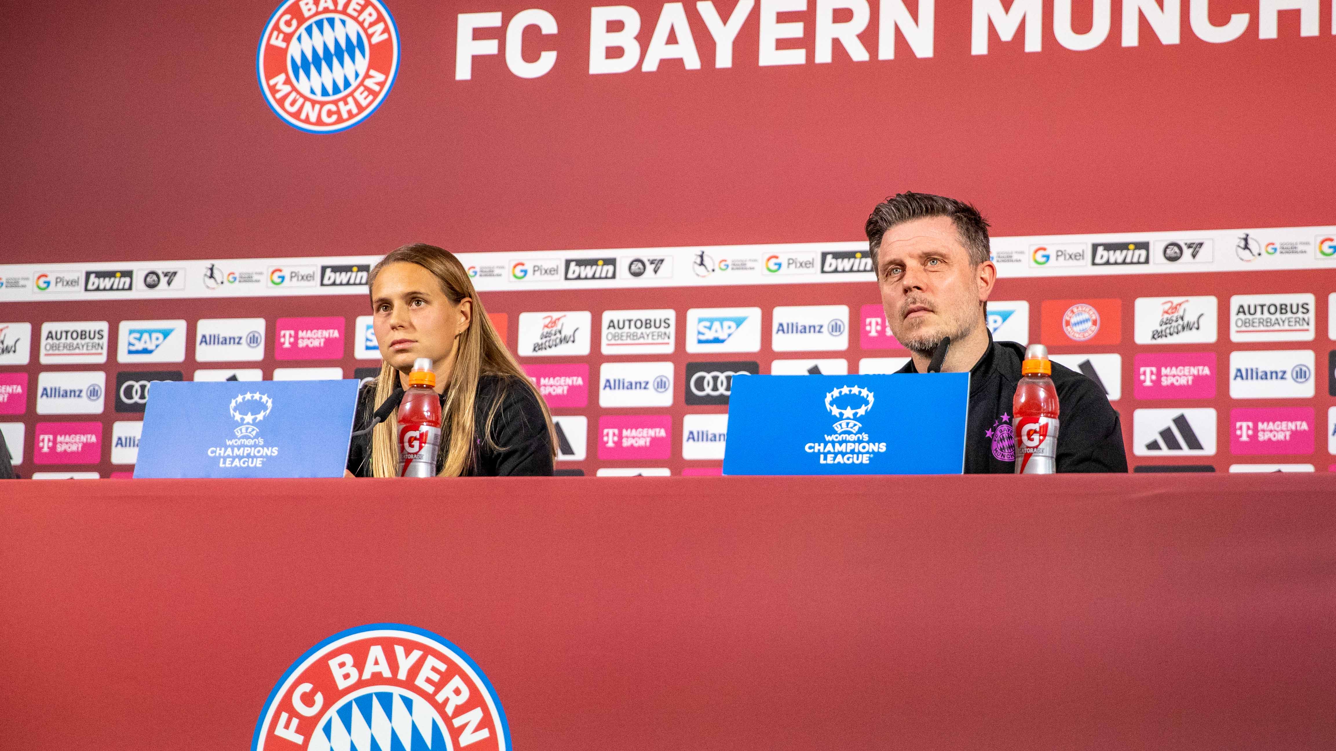 Pressetalk der FC Bayern Frauen vor dem Spiel gegen Paris