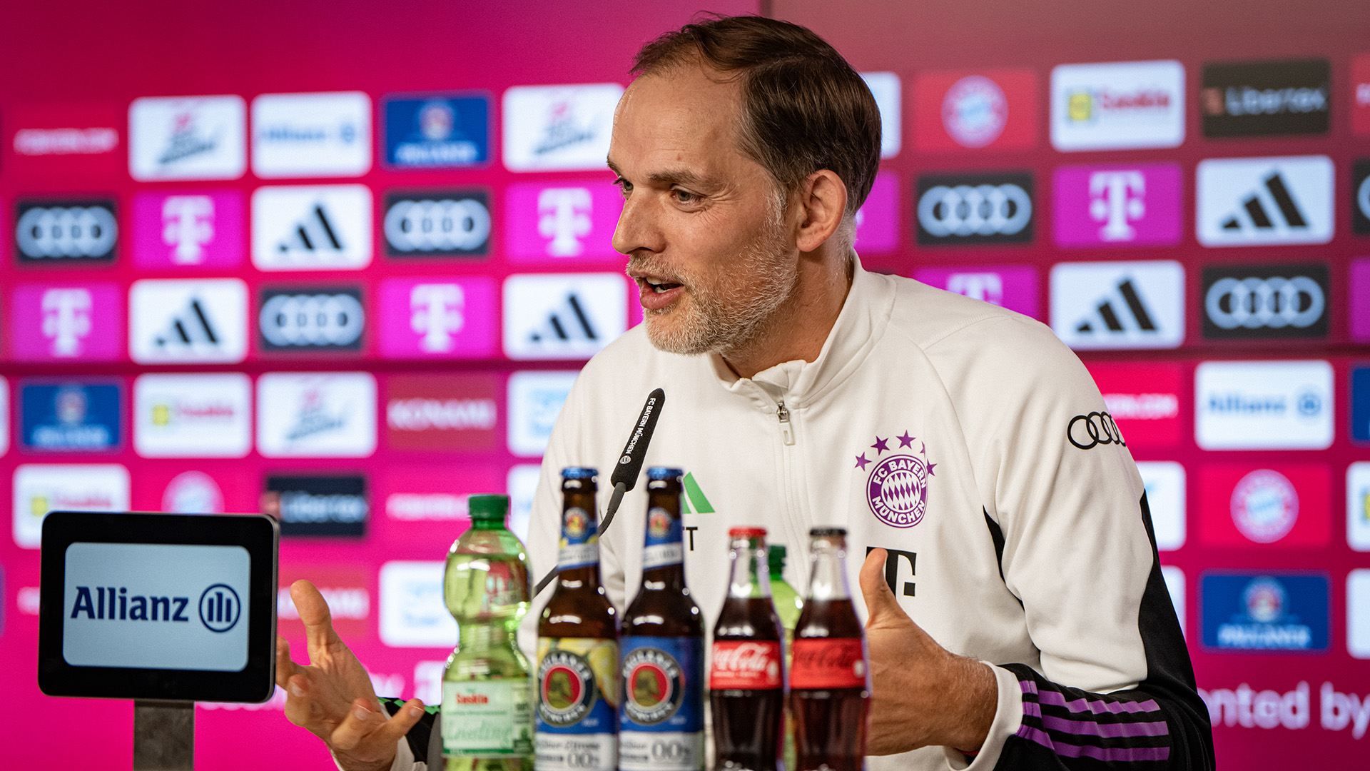 Thomas Tuchel spricht im Pressetalk des FC Bayern