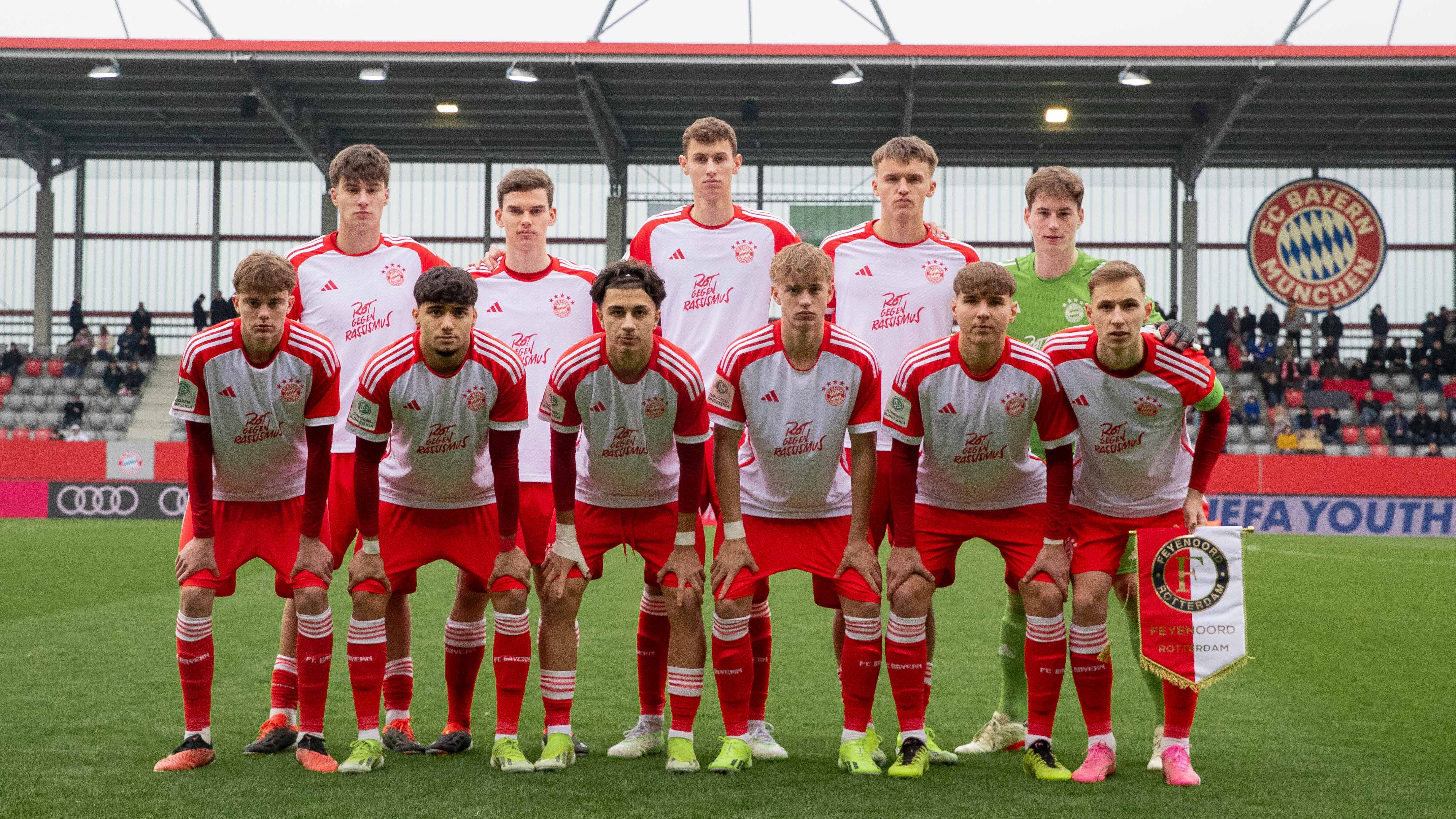 Die Startelf der U19 gegen Feyenoord Rotterdam.