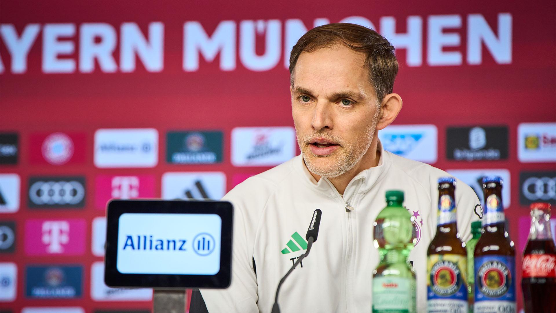 Thomas Tuchel spricht im Pressetalk des FC Bayern