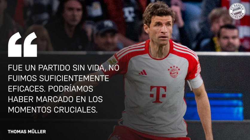 Thomas Müller sobre el partido de Bundesliga contra el Borussia Dortmund