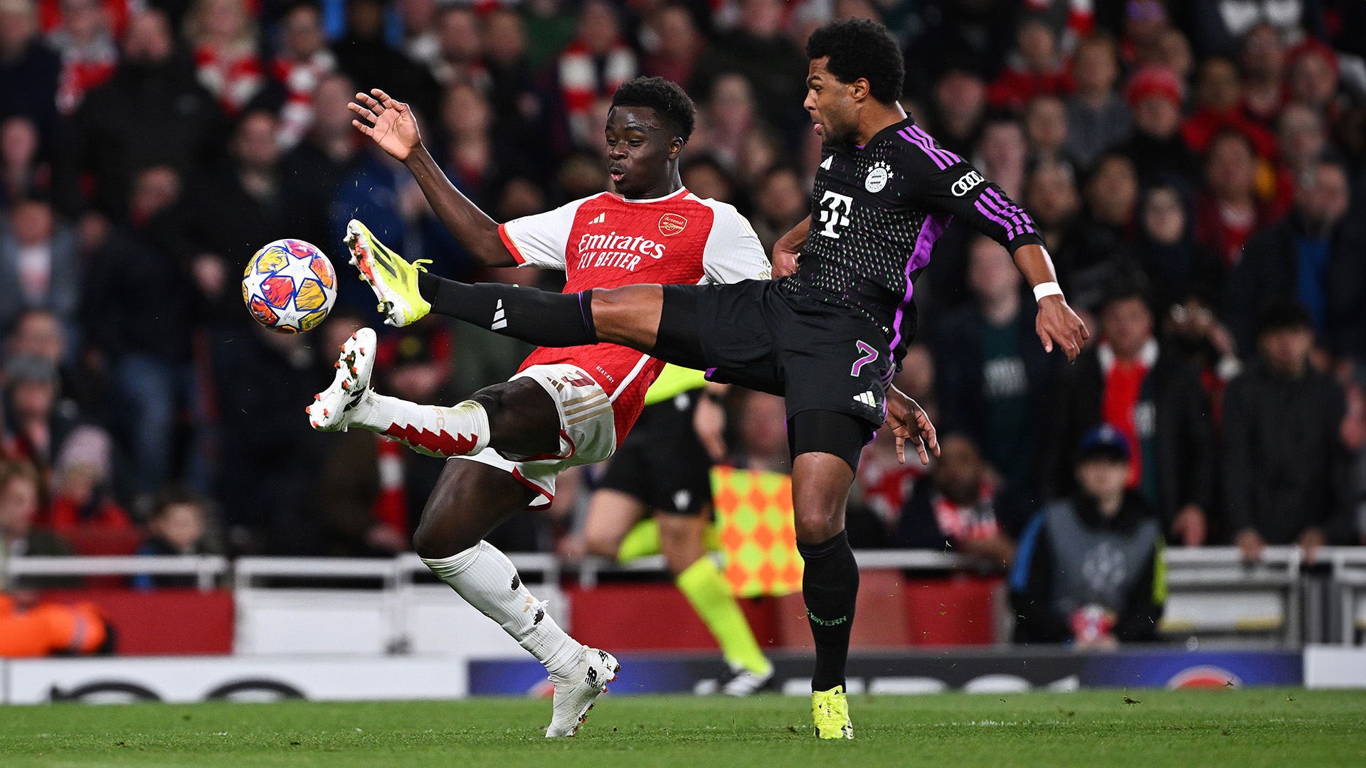 Jugada del partido de la Champions League entre el FC Arsenal y el FC Bayern