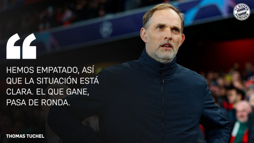 Thomas Tuchel sobre el partido de ida de los cuartos de final de la Champions League entre el FC Bayern y el Arsenal FC