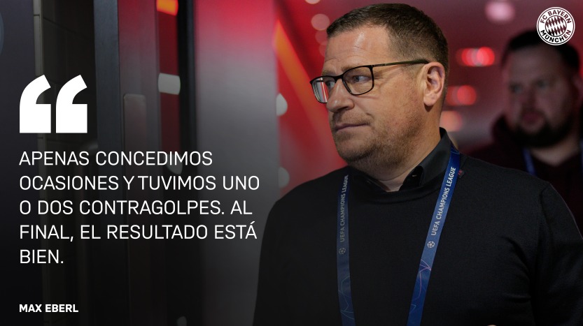 Max Eberl sobre el partido de ida de los cuartos de final de la Champions League entre el FC Bayern y el Arsenal FC