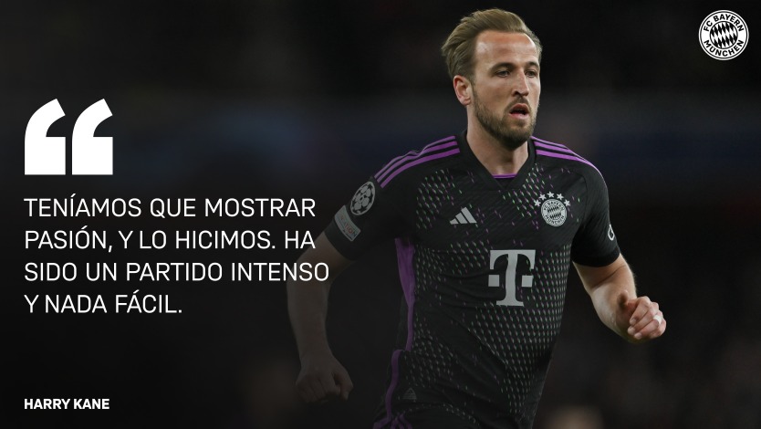 Harry Kane sobre el partido de ida de los cuartos de final de la Champions League entre el FC Bayern y el Arsenal FC