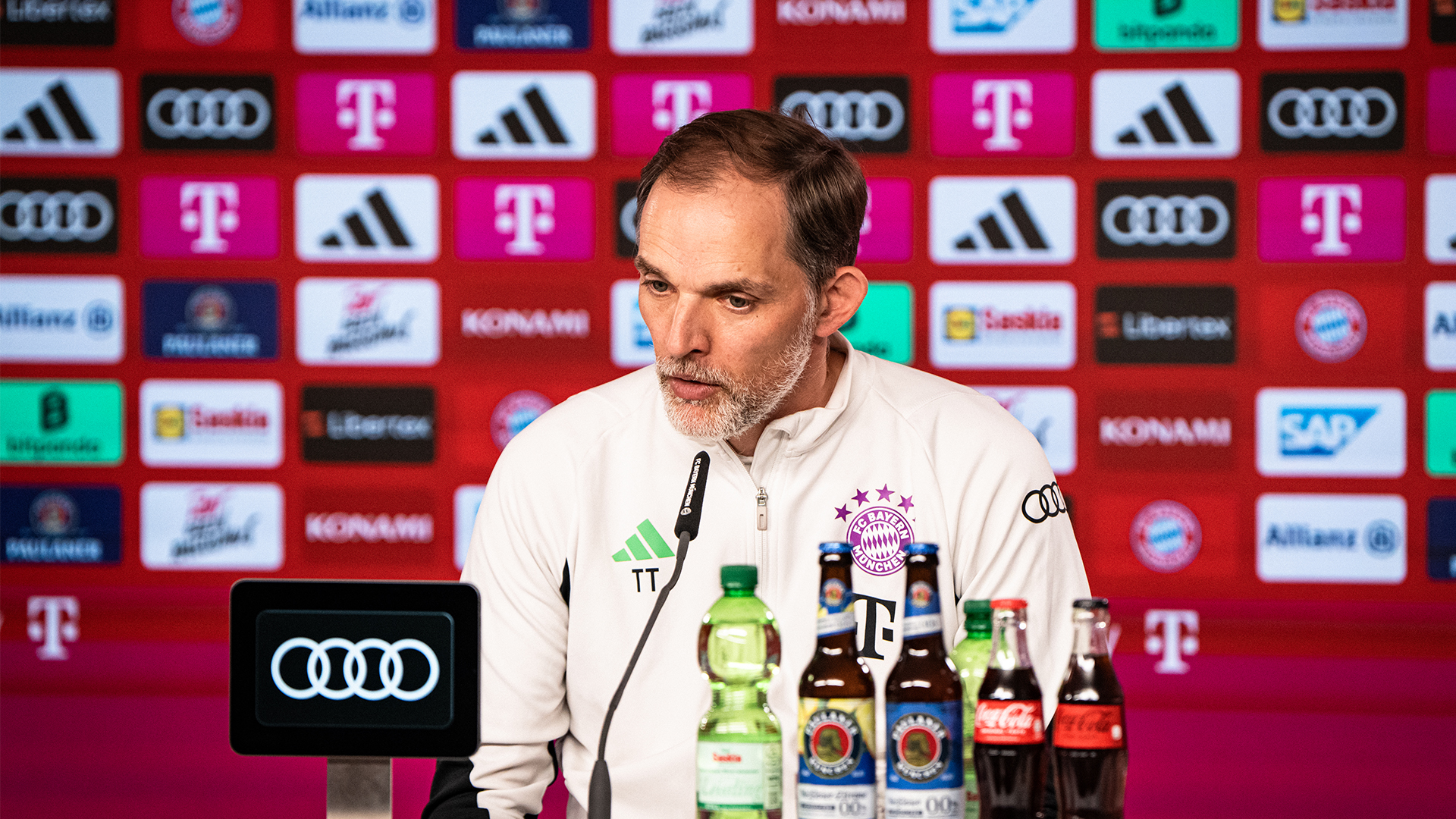 Thomas Tuchel spricht im Pressetalk des FC Bayern