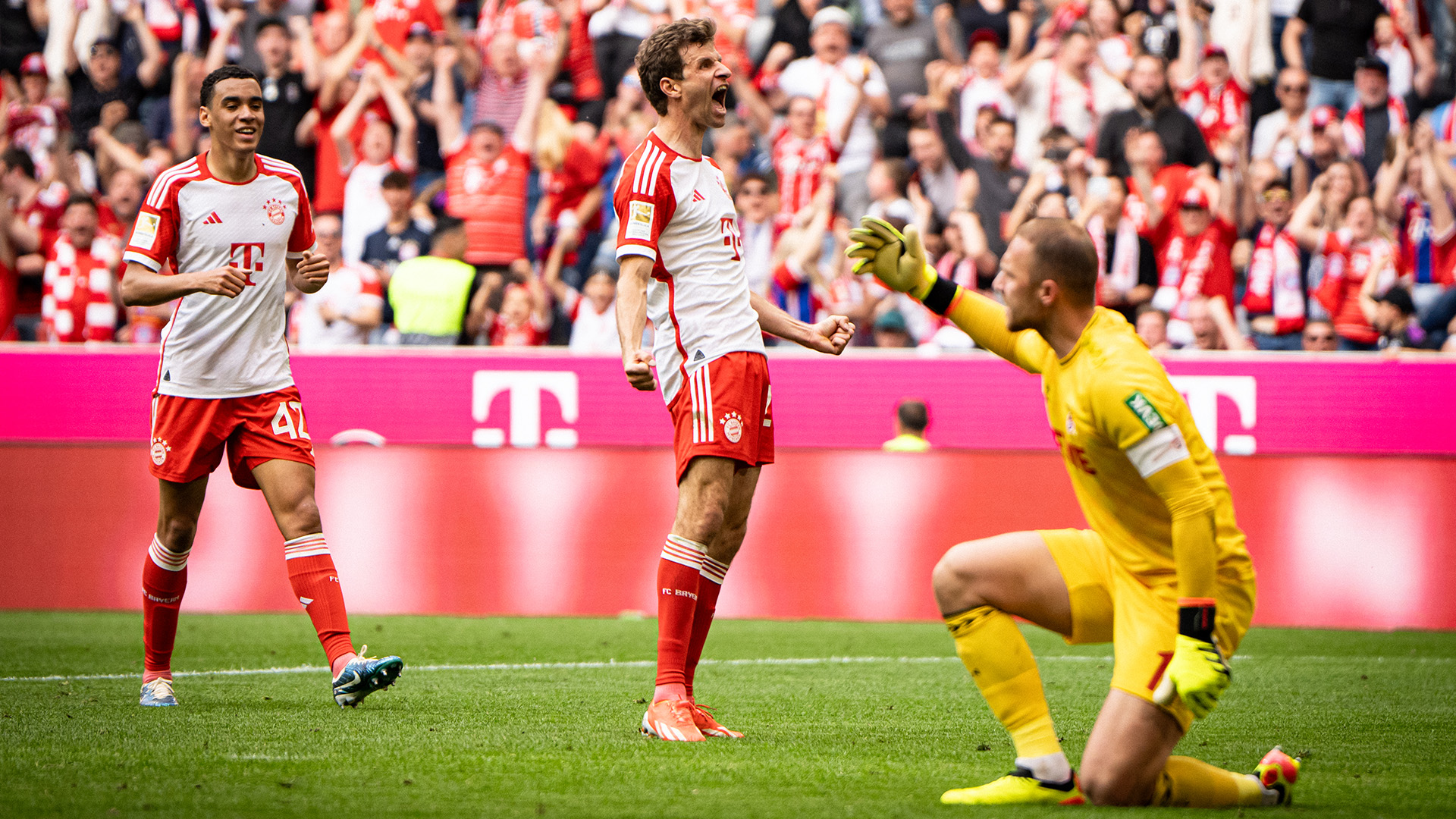 Spielszene aus dem Bundesliga-Duell FC Bayern gegen 1. FC Köln