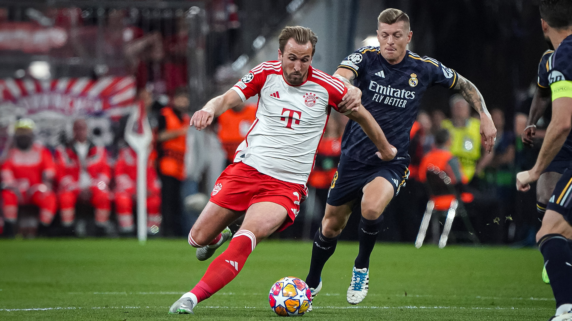 Szene der Partie FC Bayern - Real Madrid in der Champions League