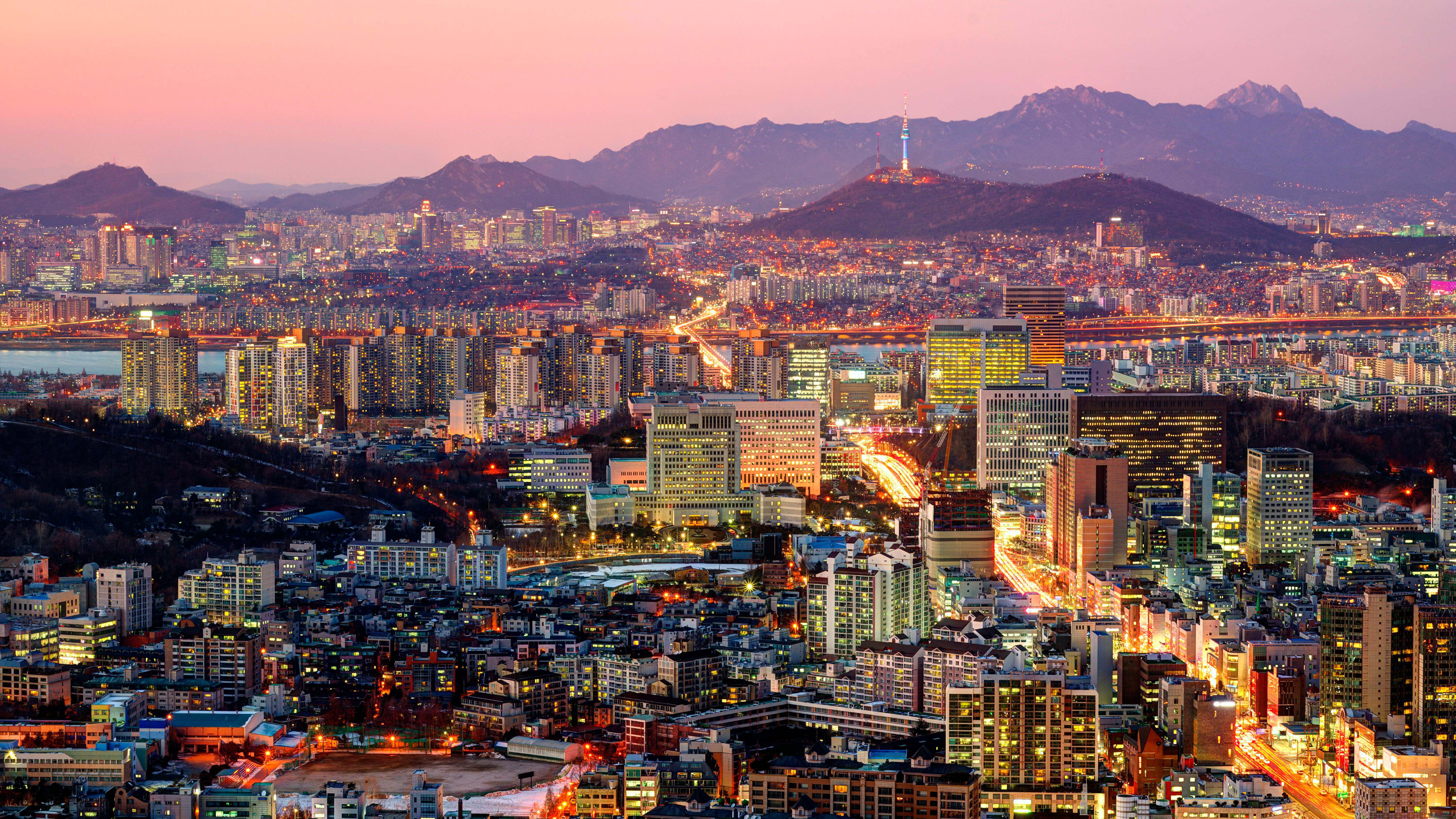 Skyline of the South Korean capital Seoul, which FC Bayern will visit during the Audi Summer Tour 2024.