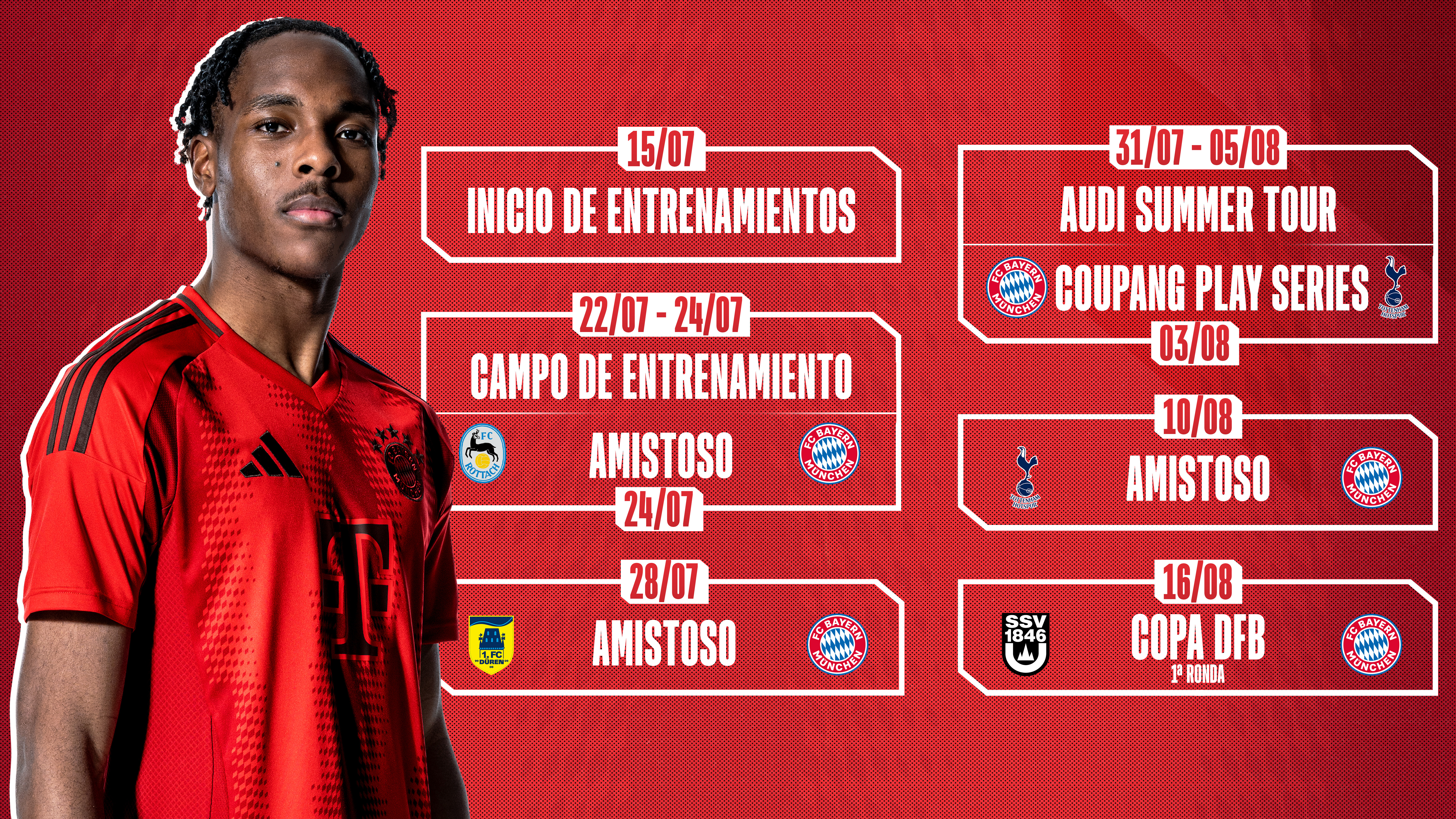 Resumen del calendario estival en la pretemporada del FC Bayern